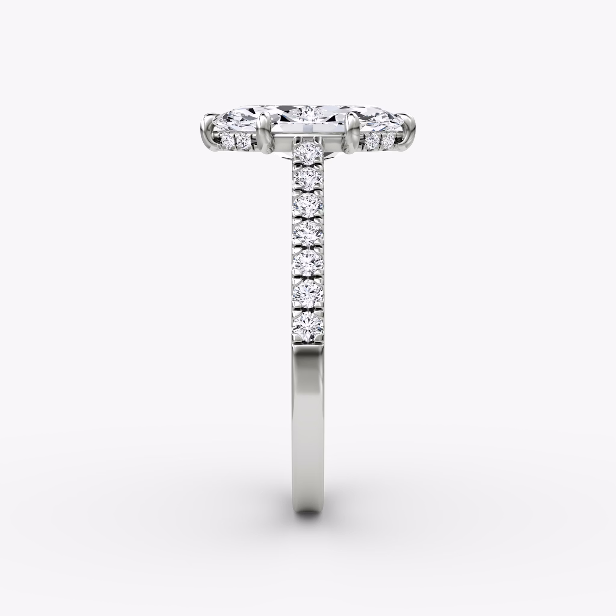 The Pavé Bridge | Marquise | 18k | White Gold | bandAccent: Pavé | diamondOrientation: vertical | caratWeight: other