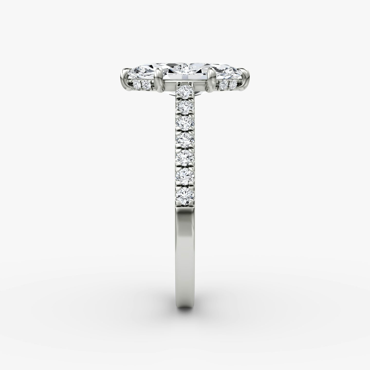 The Pavé Bridge | Marquise | 18k | White Gold | bandAccent: Pavé | diamondOrientation: vertical | caratWeight: other
