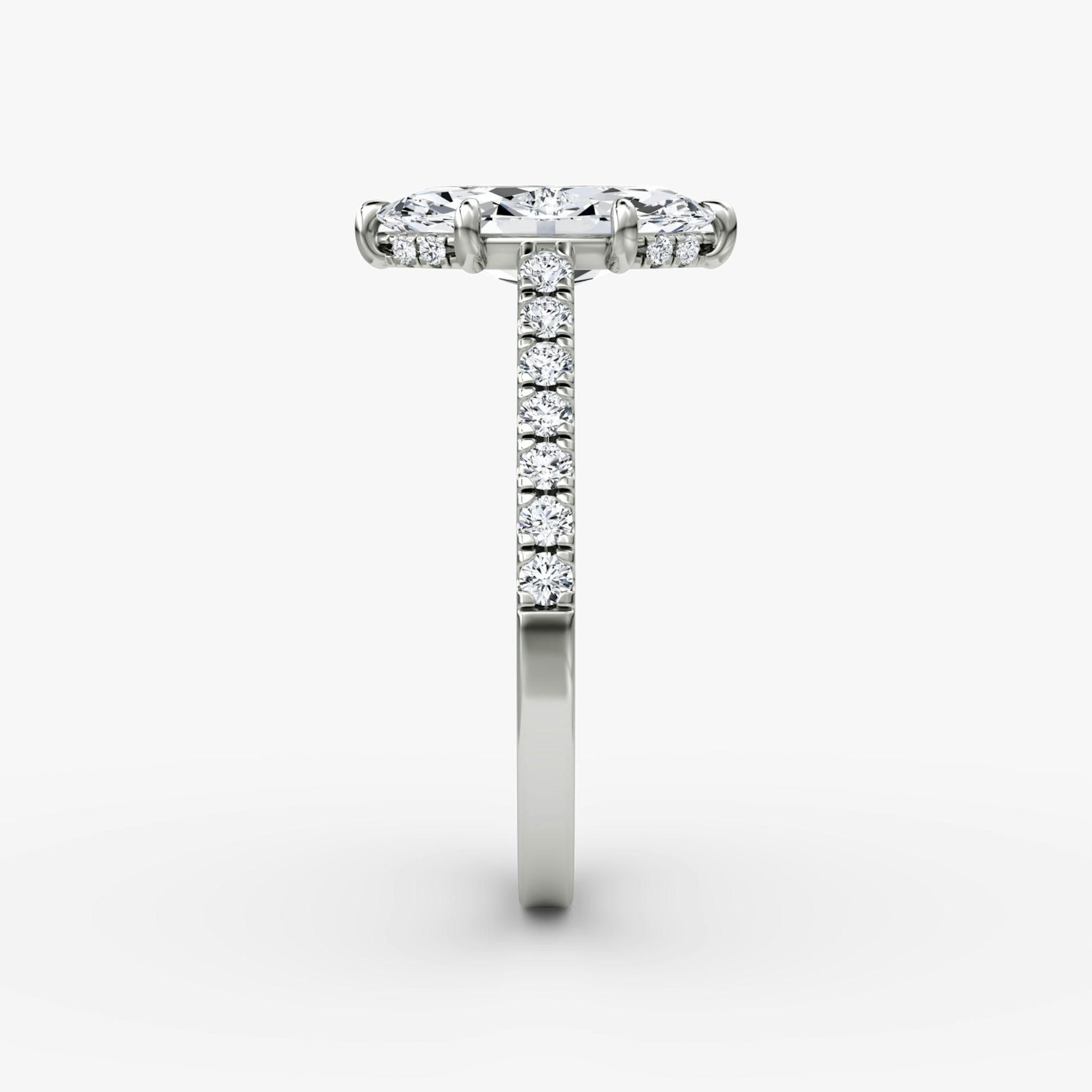 The Pavé Bridge | Marquise | 18k | White Gold | bandAccent: Pavé | diamondOrientation: vertical | caratWeight: other