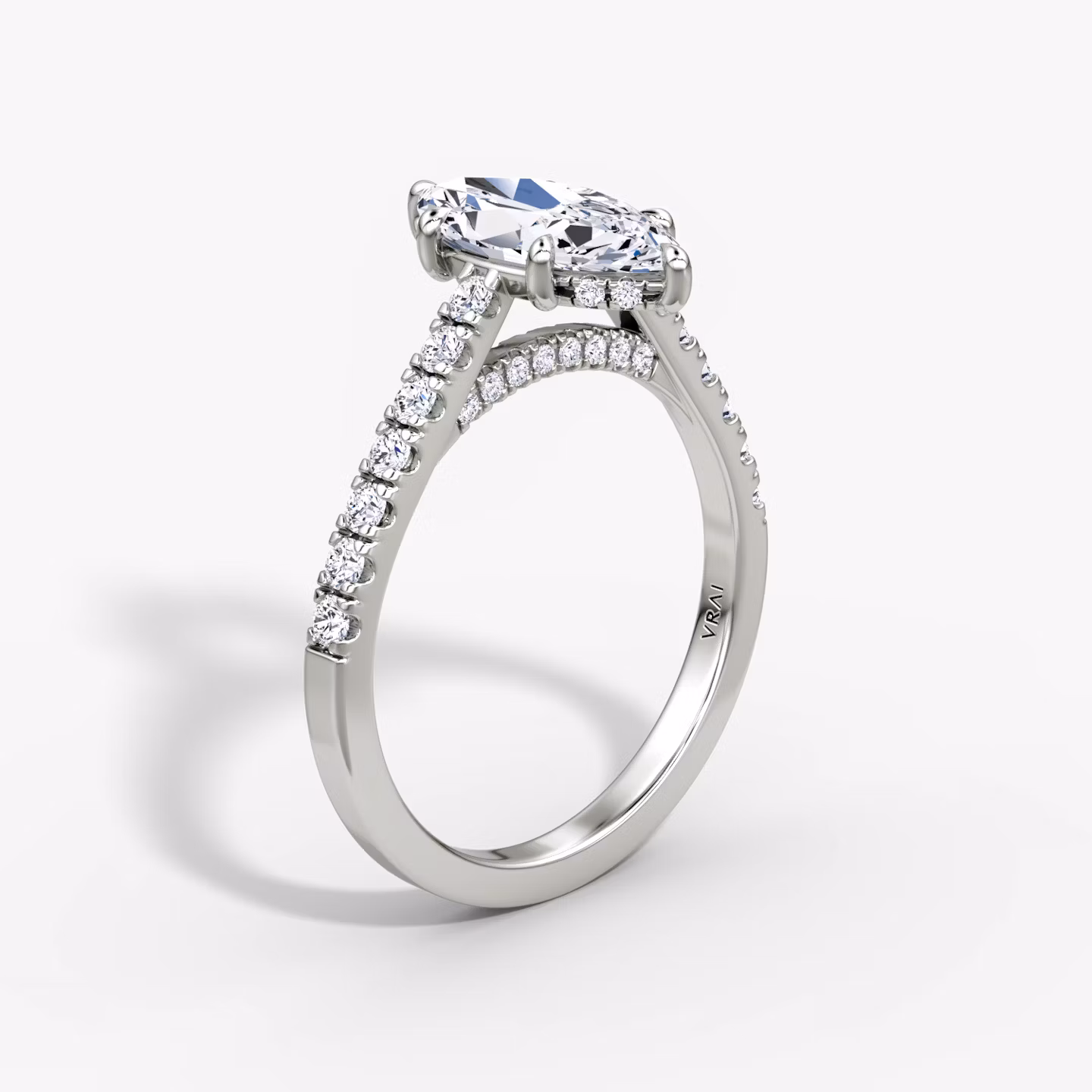 The Pavé Bridge Marquise | White Gold