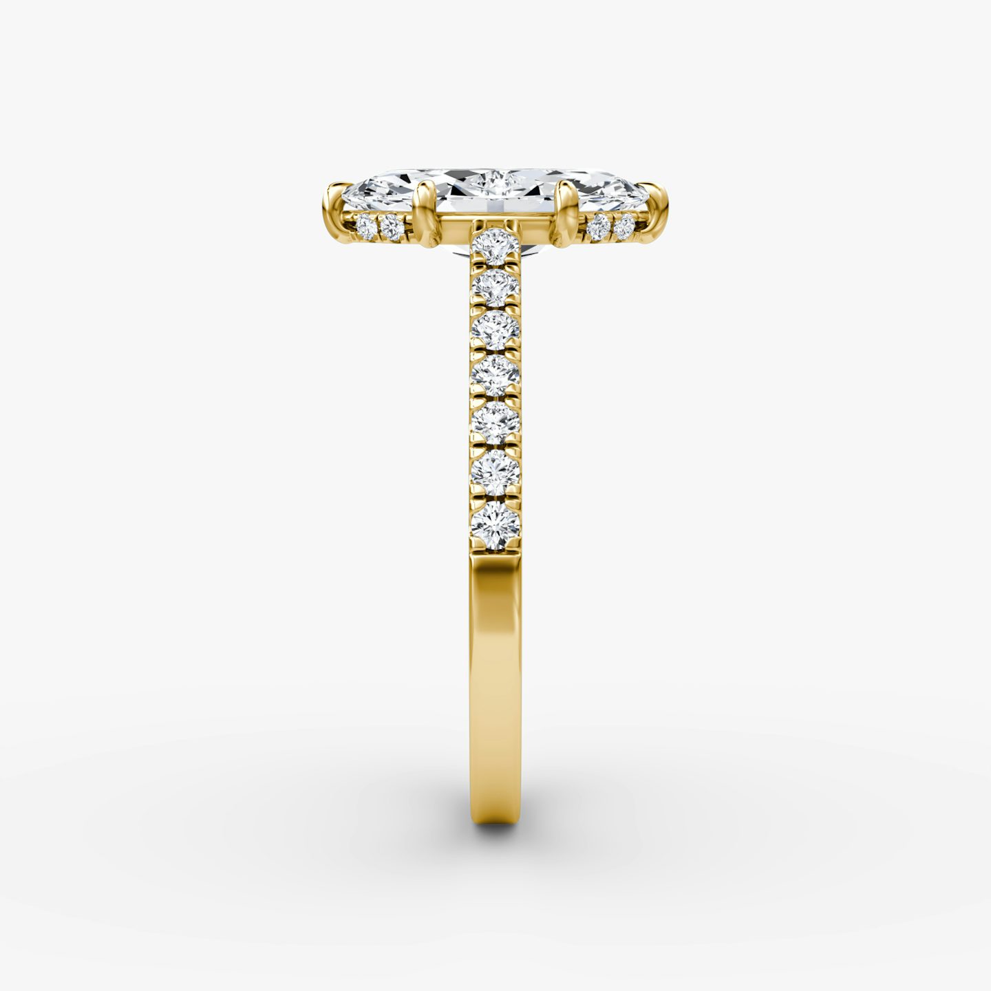 The Pavé Bridge | Marquise | 18k | Yellow Gold | bandAccent: Pavé | diamondOrientation: vertical | caratWeight: other