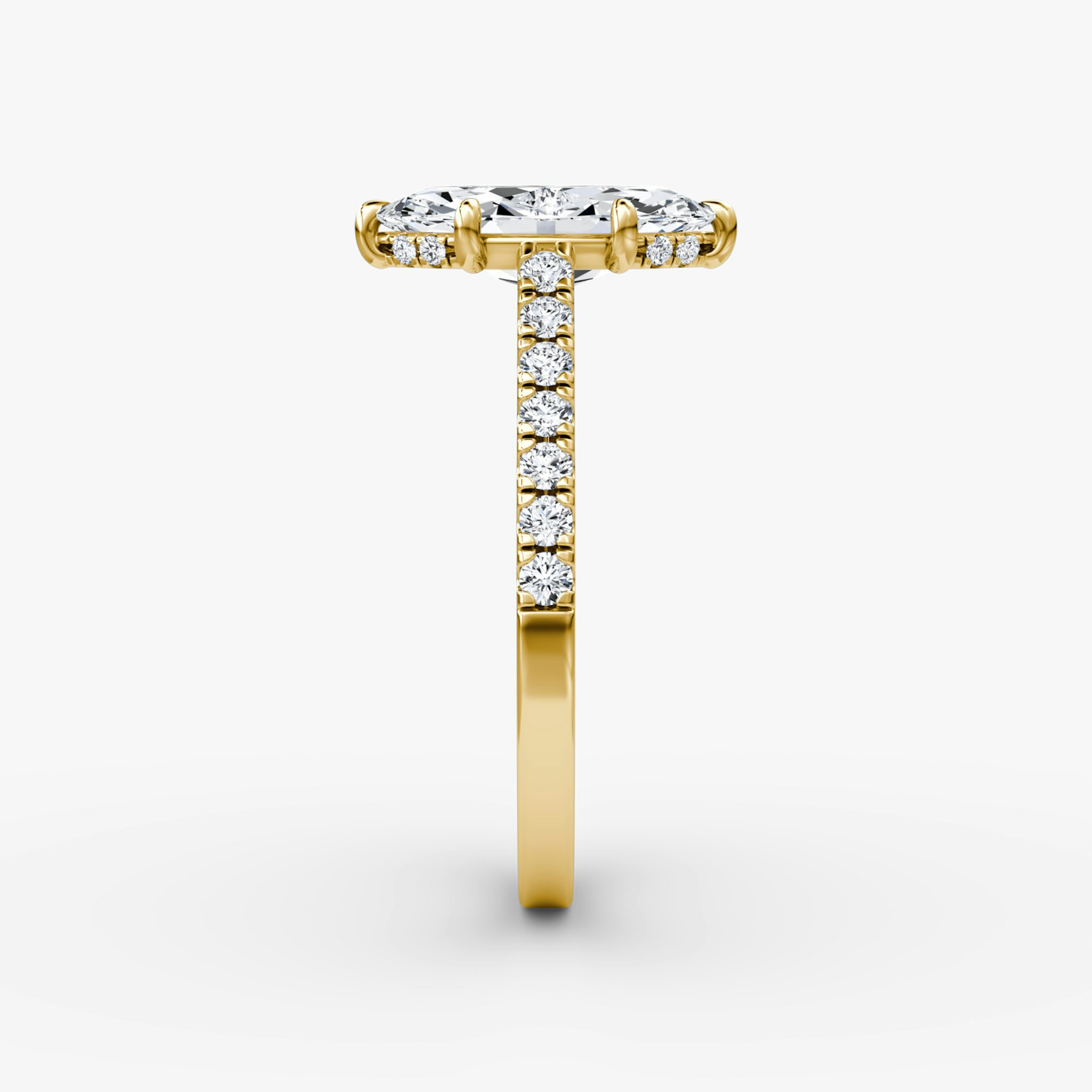 The Pavé Bridge | Marquise | 18k | Yellow Gold | bandAccent: Pavé | diamondOrientation: vertical | caratWeight: other