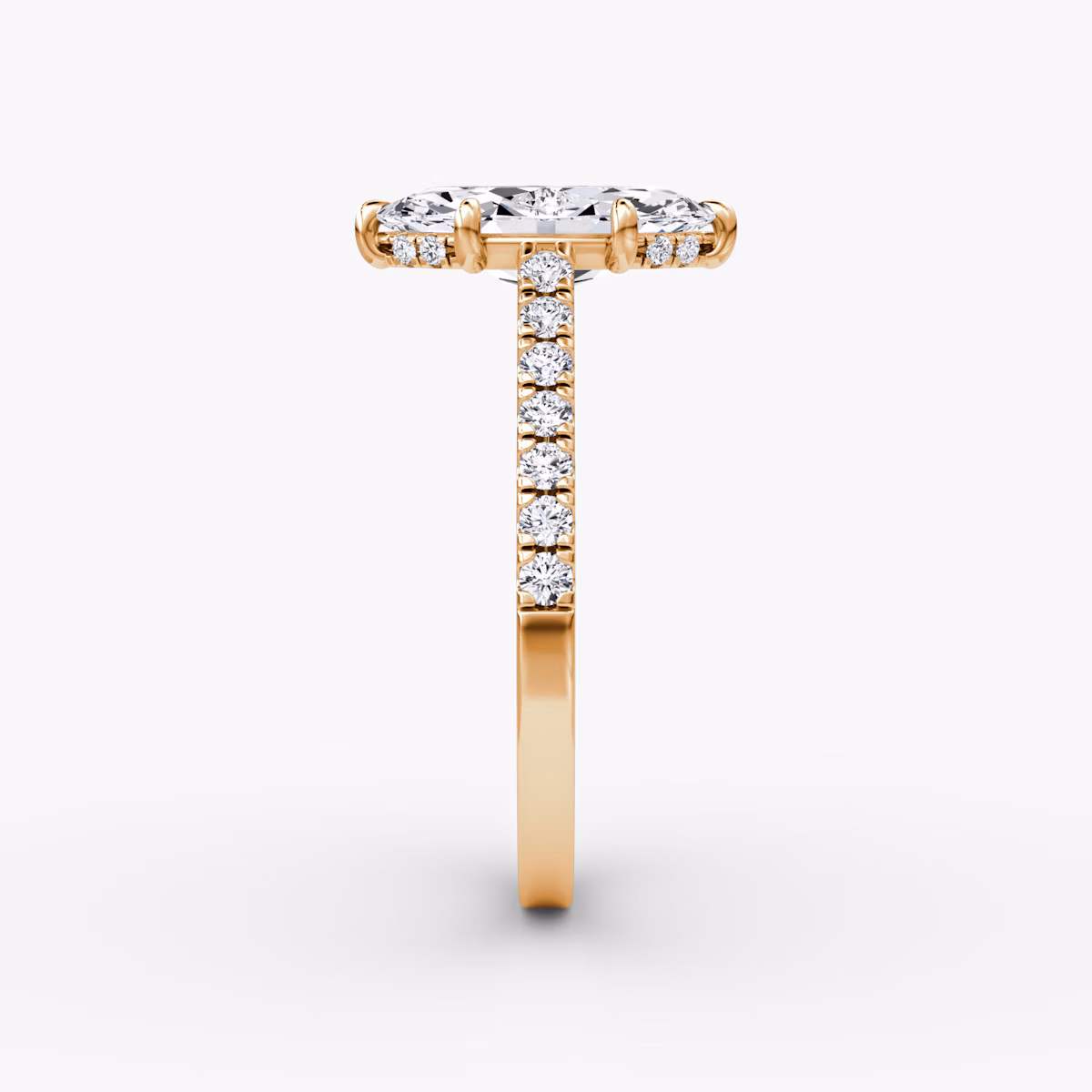 The Pavé Bridge | Marquise | 14k | Rose Gold | bandAccent: Pavé | diamondOrientation: vertical | caratWeight: other