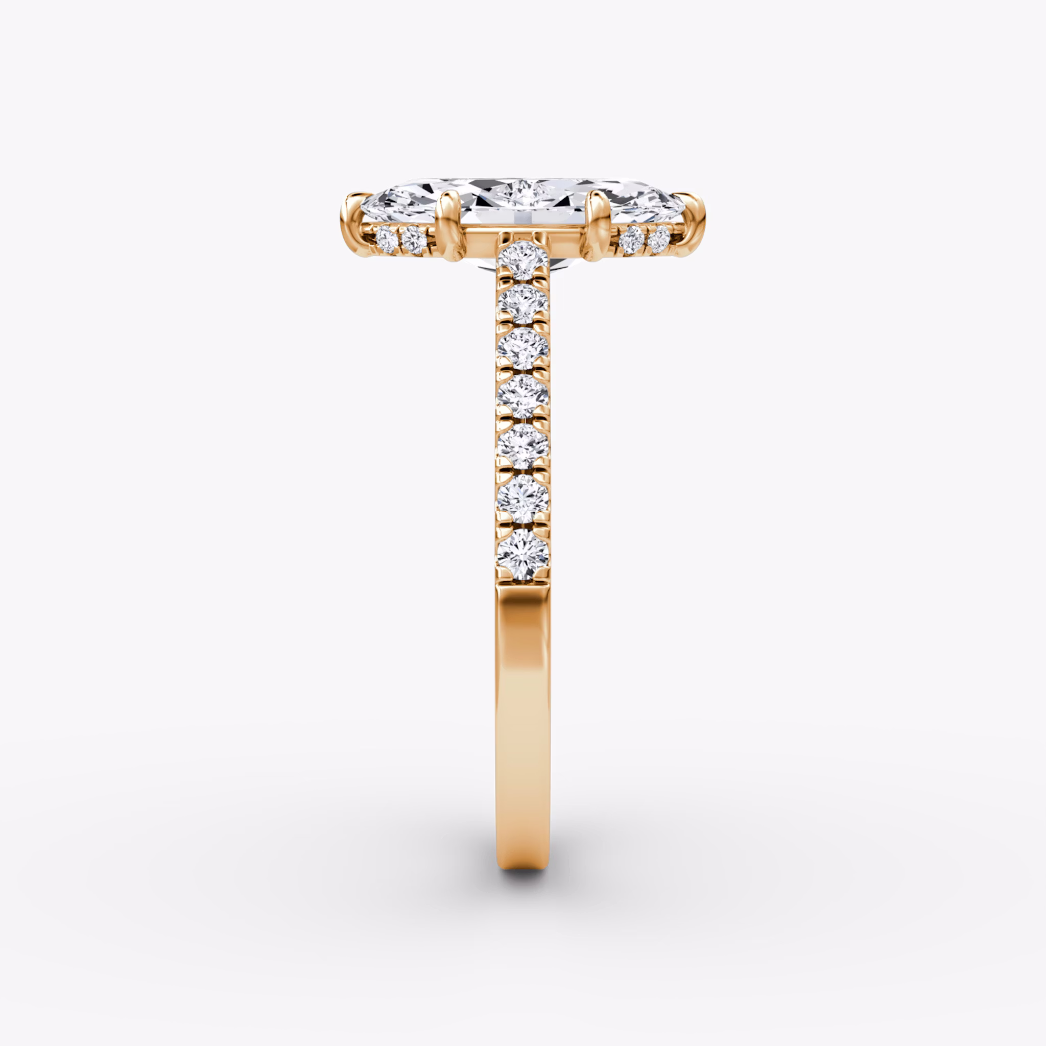 The Pavé Bridge | Marquise | 14k | Rose Gold | bandAccent: Pavé | diamondOrientation: vertical | caratWeight: other