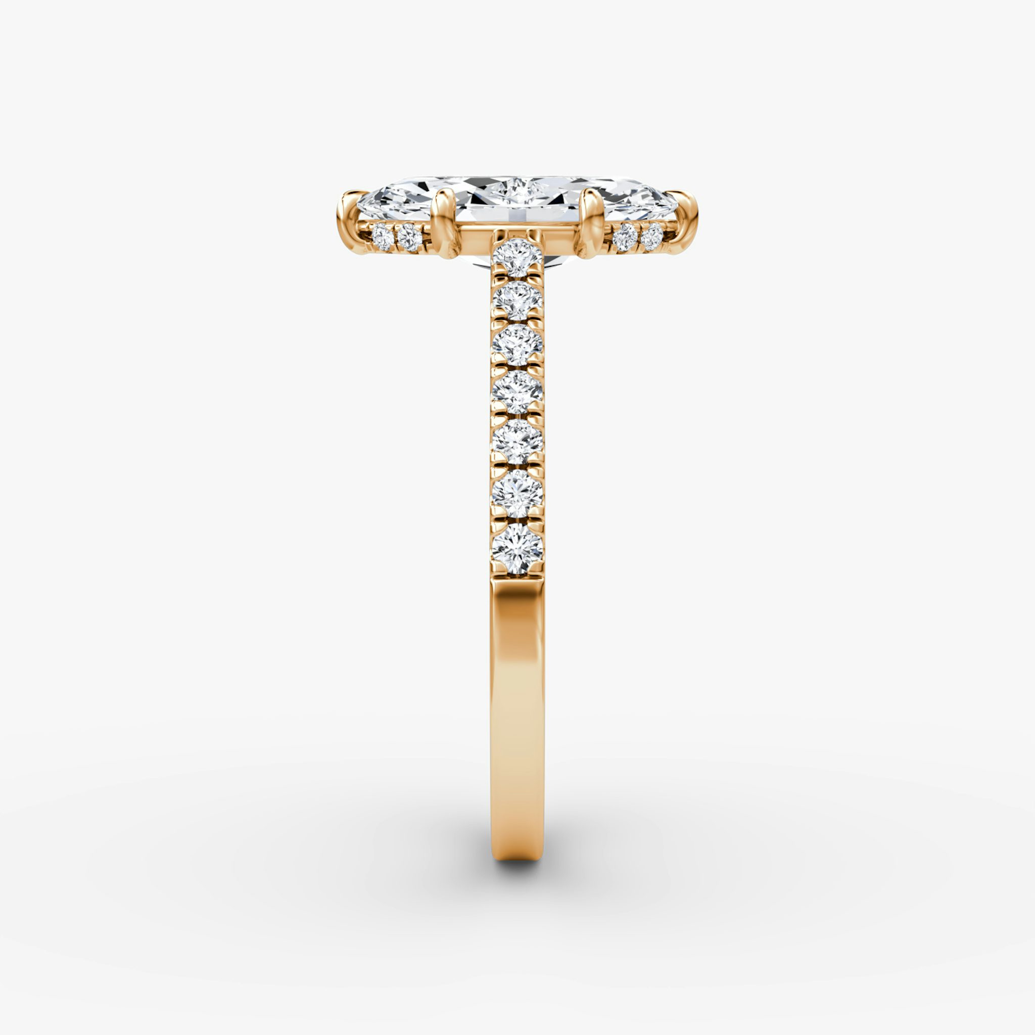 The Pavé Bridge | Marquise | 14k | Rose Gold | bandAccent: Pavé | diamondOrientation: vertical | caratWeight: other
