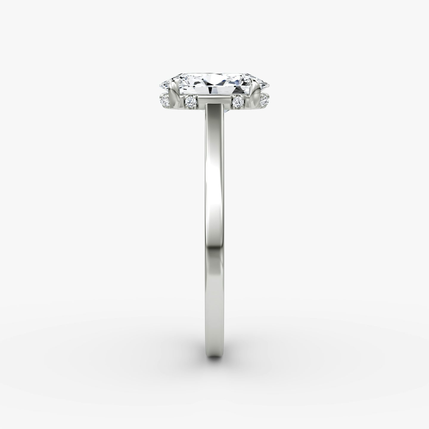The Pavé Bridge | Oval | Platinum | bandAccent: Plain | diamondOrientation: vertical | caratWeight: other