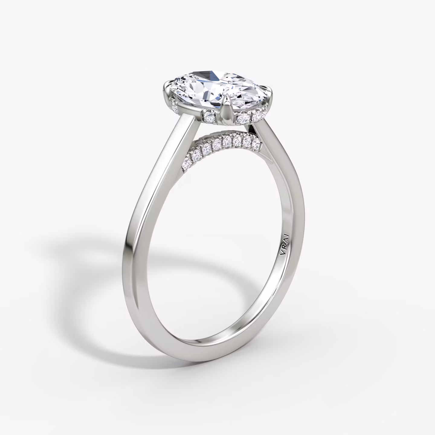 The Pavé Bridge Oval | White Gold