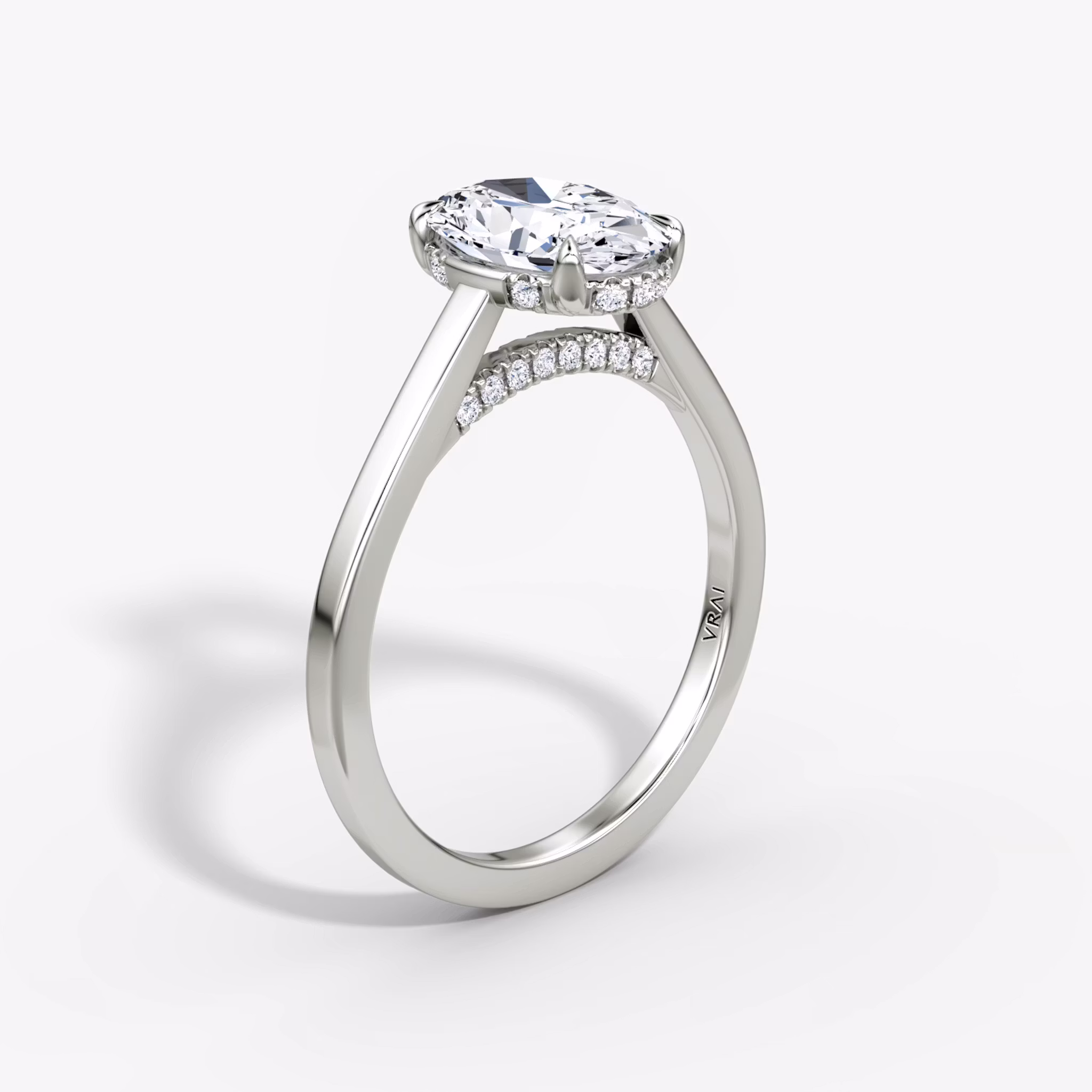 The Pavé Bridge Oval | White Gold