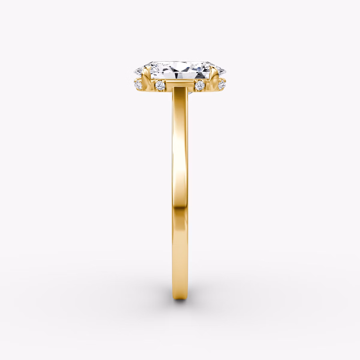 The Pavé Bridge | Oval | 18k | Yellow Gold | bandAccent: Plain | diamondOrientation: vertical | caratWeight: other