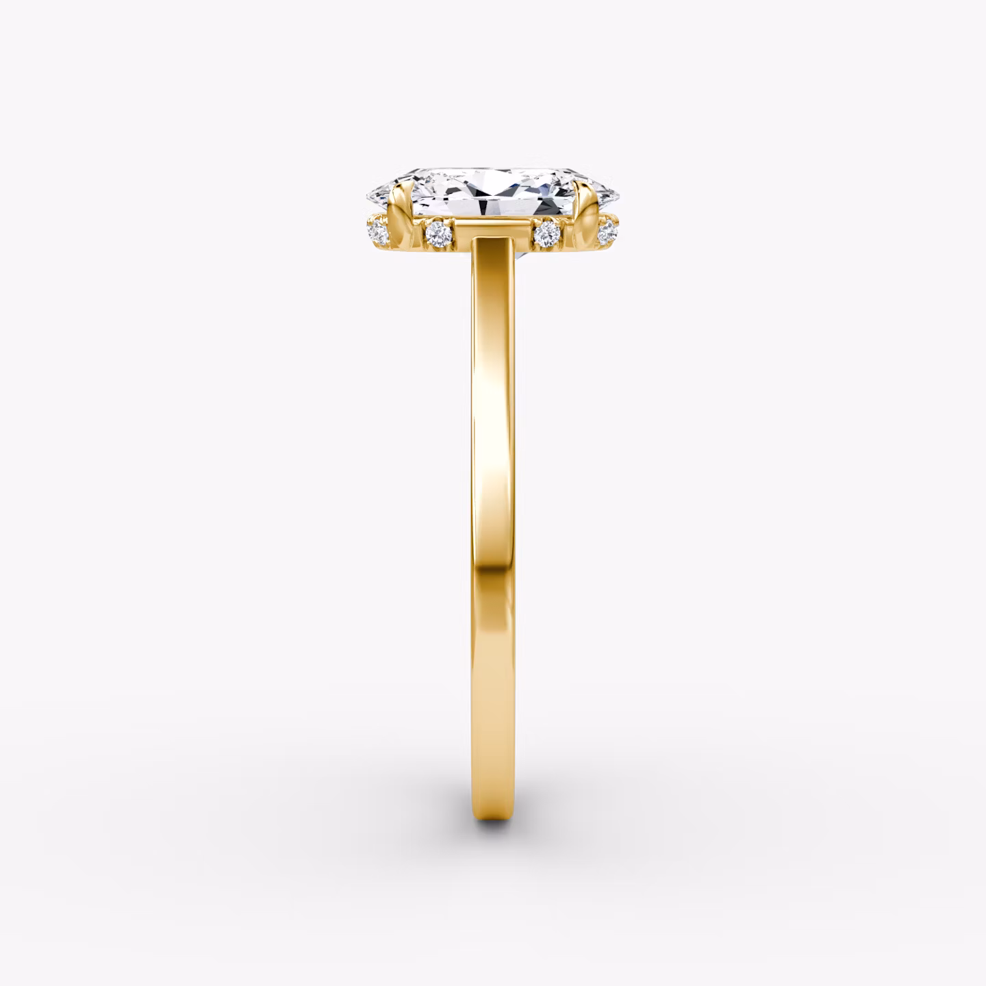 The Pavé Bridge | Oval | 18k | Yellow Gold | bandAccent: Plain | diamondOrientation: vertical | caratWeight: other