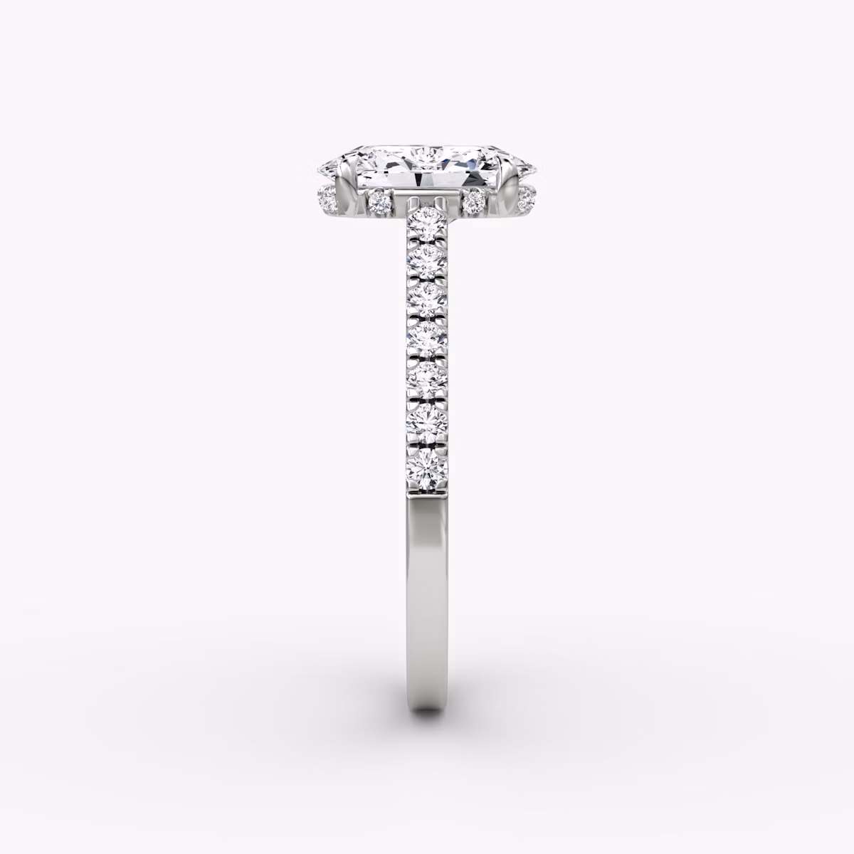The Pavé Bridge | Oval | Platinum | bandAccent: Pavé | diamondOrientation: vertical | caratWeight: other