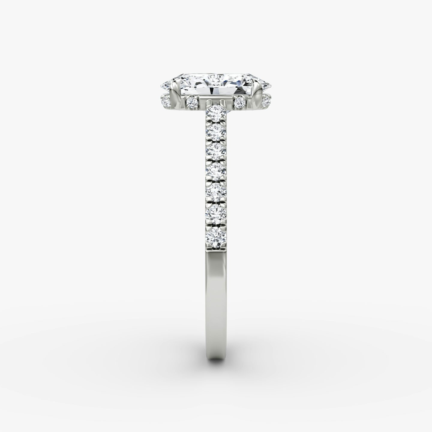 The Pavé Bridge | Oval | Platinum | bandAccent: Pavé | diamondOrientation: vertical | caratWeight: other