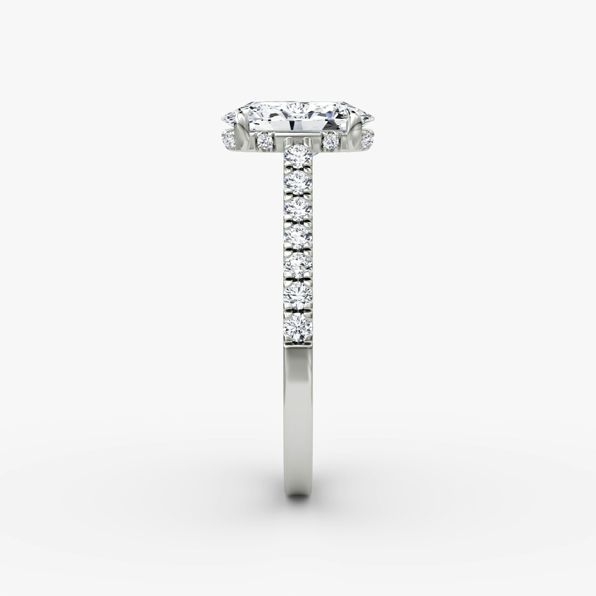 The Pavé Bridge | Oval | 18k | White Gold | bandAccent: Pavé | diamondOrientation: vertical | caratWeight: other