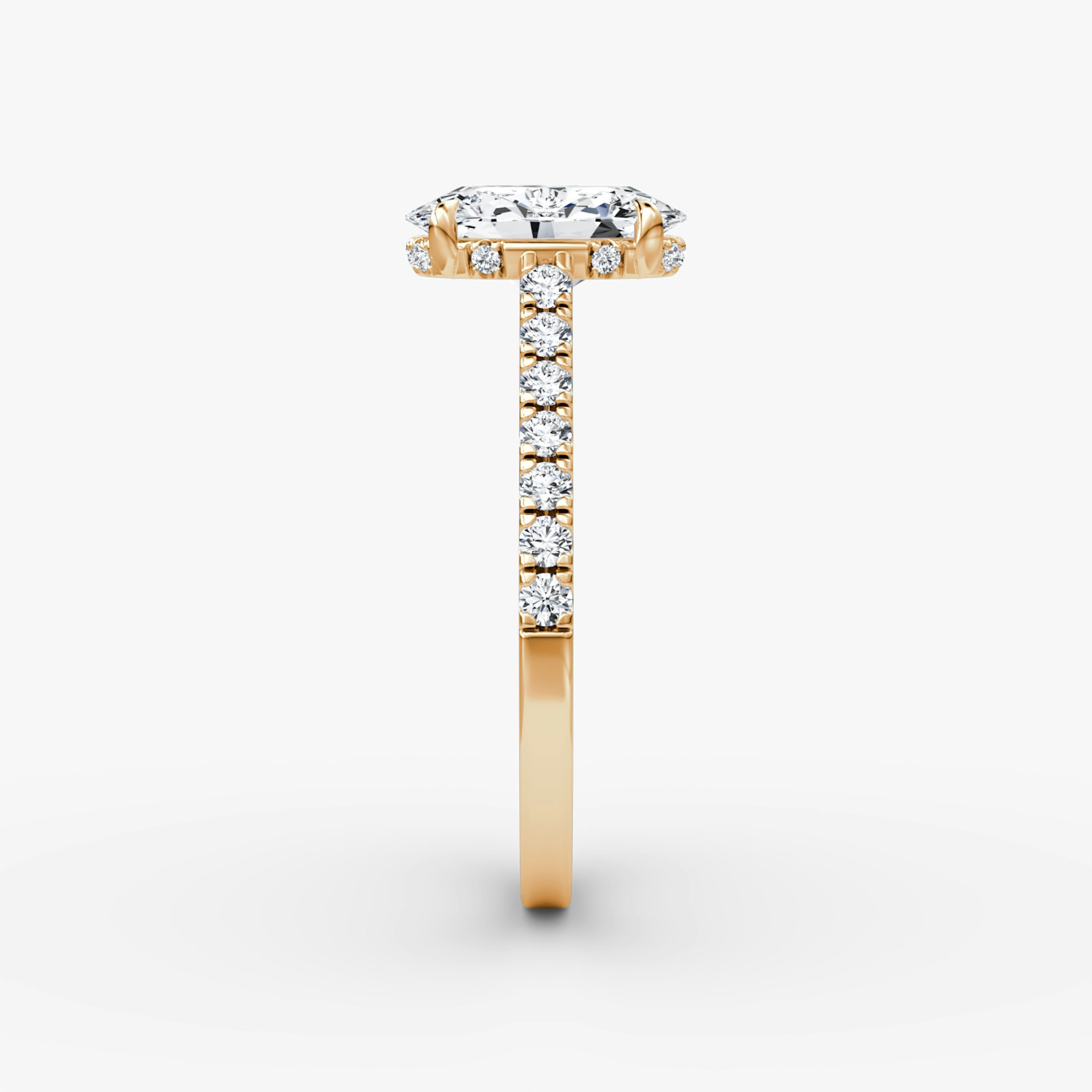 The Pavé Bridge | Oval | 14k | Rose Gold | bandAccent: Pavé | diamondOrientation: vertical | caratWeight: other