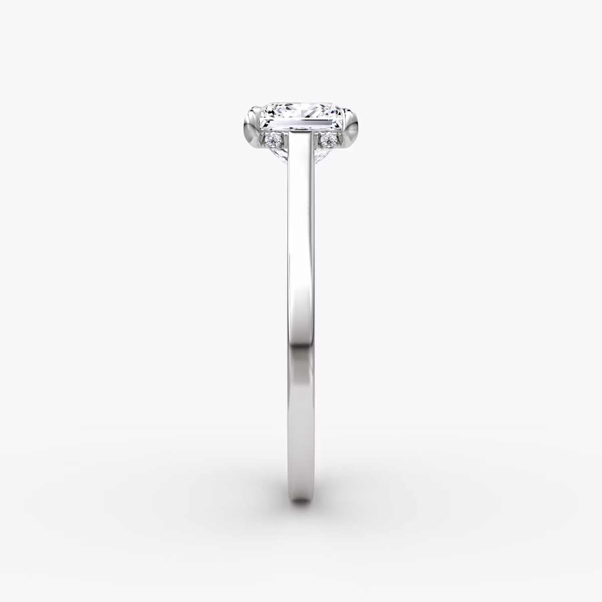 The Pavé Bridge | Princess | Platinum | bandAccent: Plain | diamondOrientation: vertical | caratWeight: other