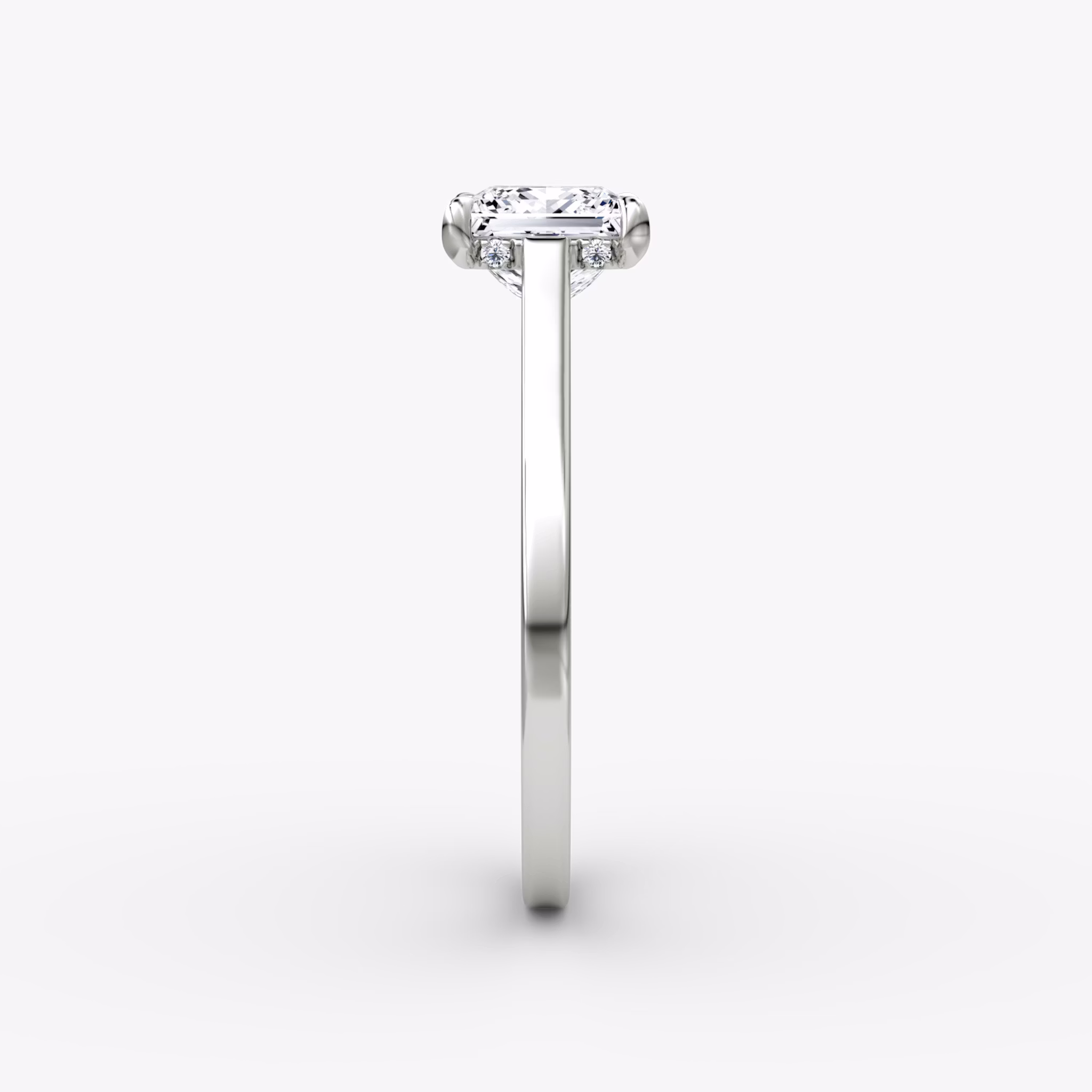 The Pavé Bridge | Princess | 18k | White Gold | bandAccent: Plain | diamondOrientation: vertical | caratWeight: other