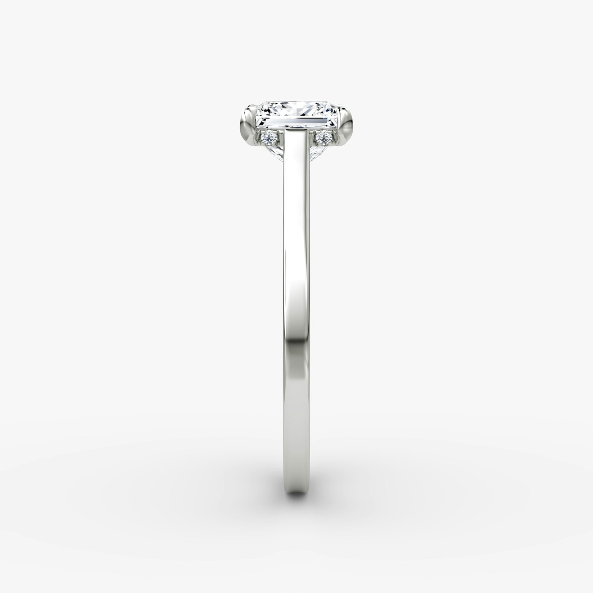 The Pavé Bridge | Princess | 18k | White Gold | bandAccent: Plain | diamondOrientation: vertical | caratWeight: other