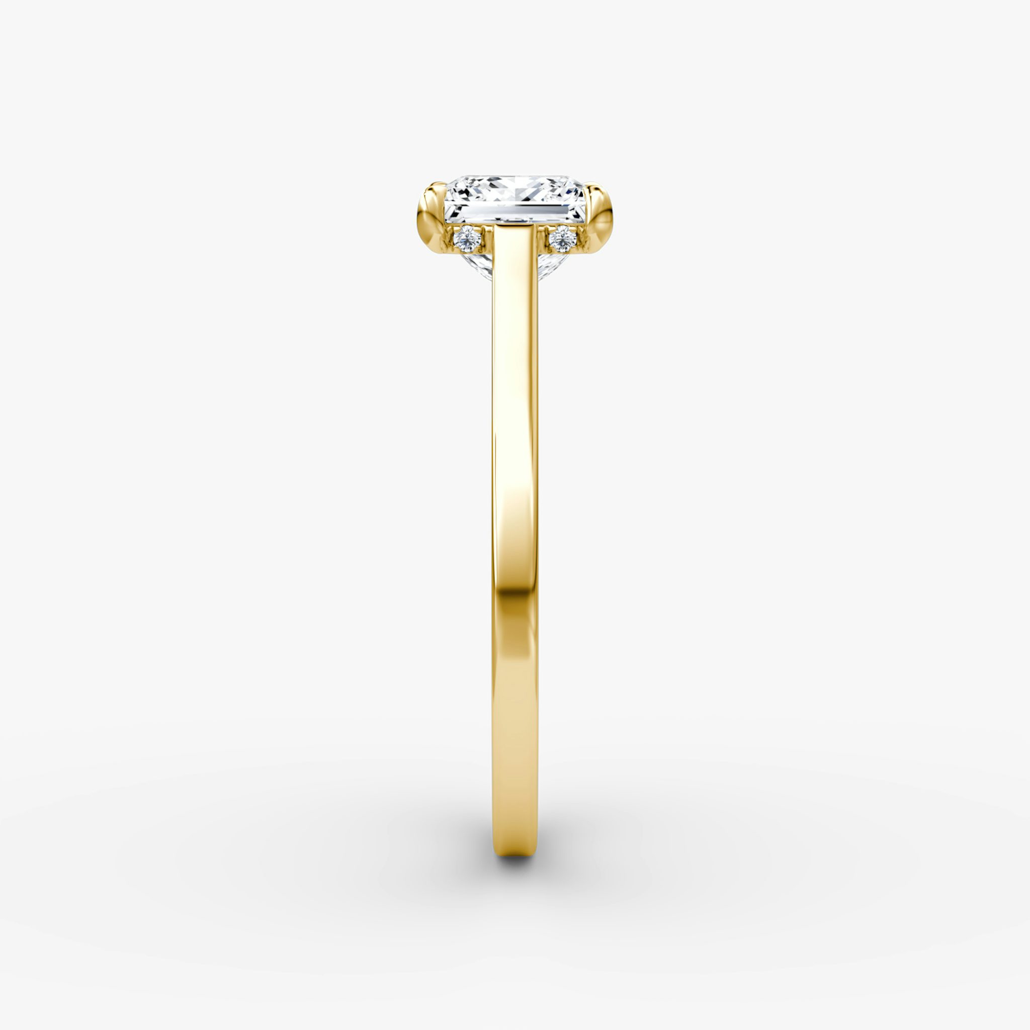 The Pavé Bridge | Princess | 18k | Yellow Gold | bandAccent: Plain | diamondOrientation: vertical | caratWeight: other