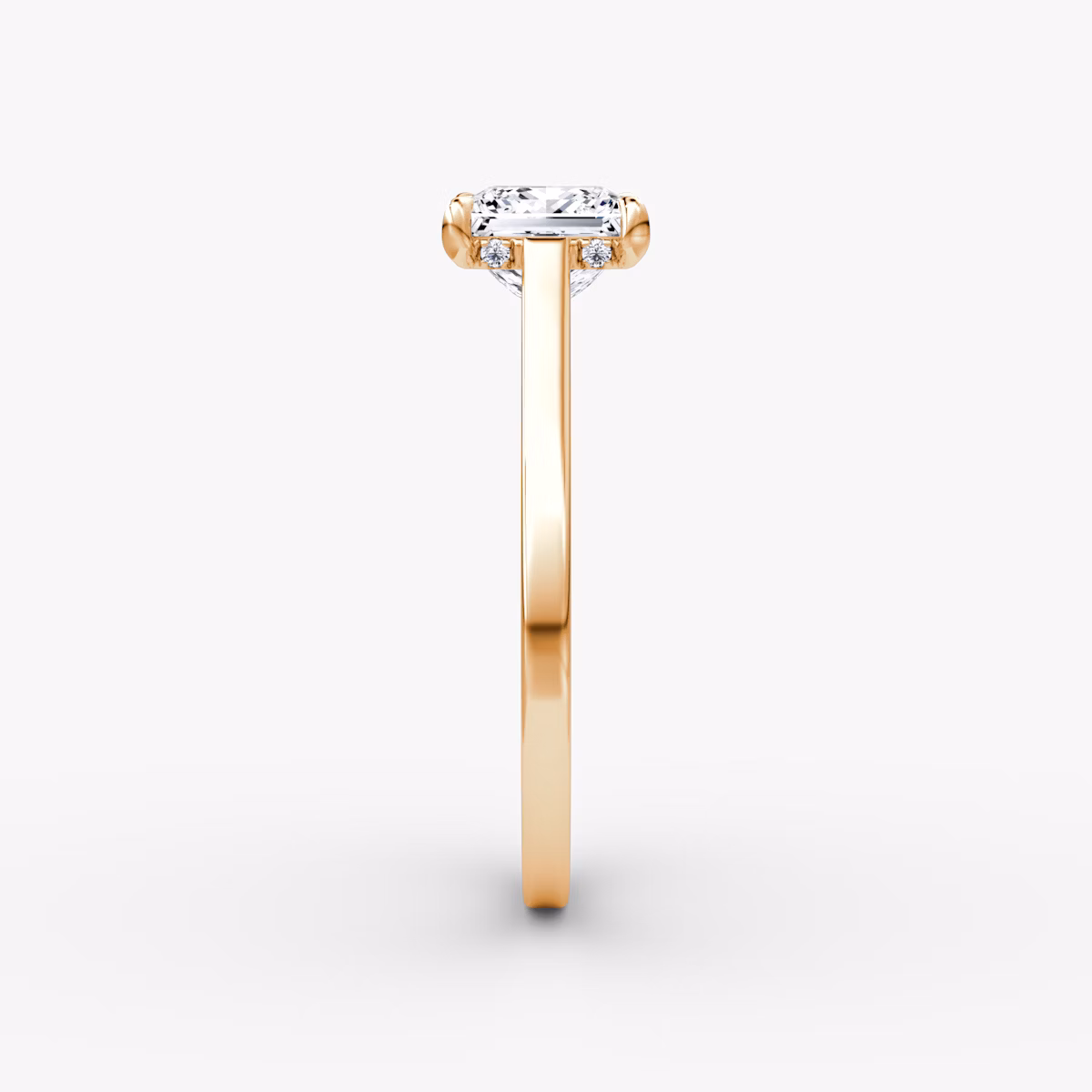 The Pavé Bridge | Princess | 14k | Rose Gold | bandAccent: Plain | diamondOrientation: vertical | caratWeight: other
