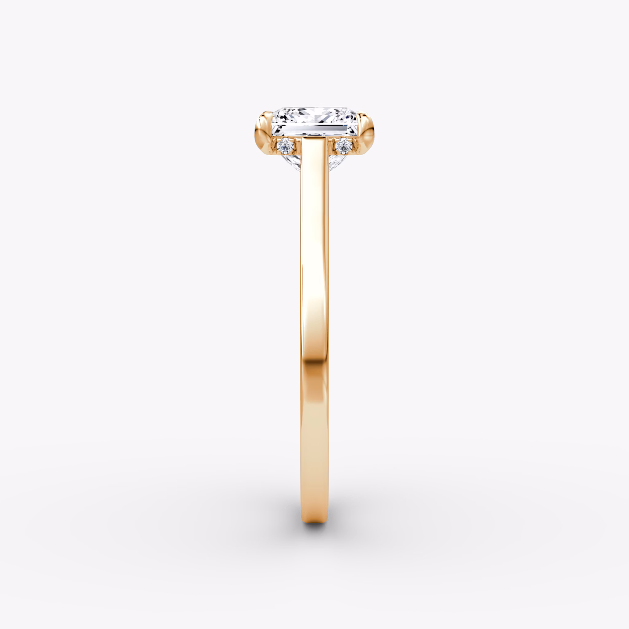 The Pavé Bridge | Princess | 14k | Rose Gold | bandAccent: Plain | diamondOrientation: vertical | caratWeight: other