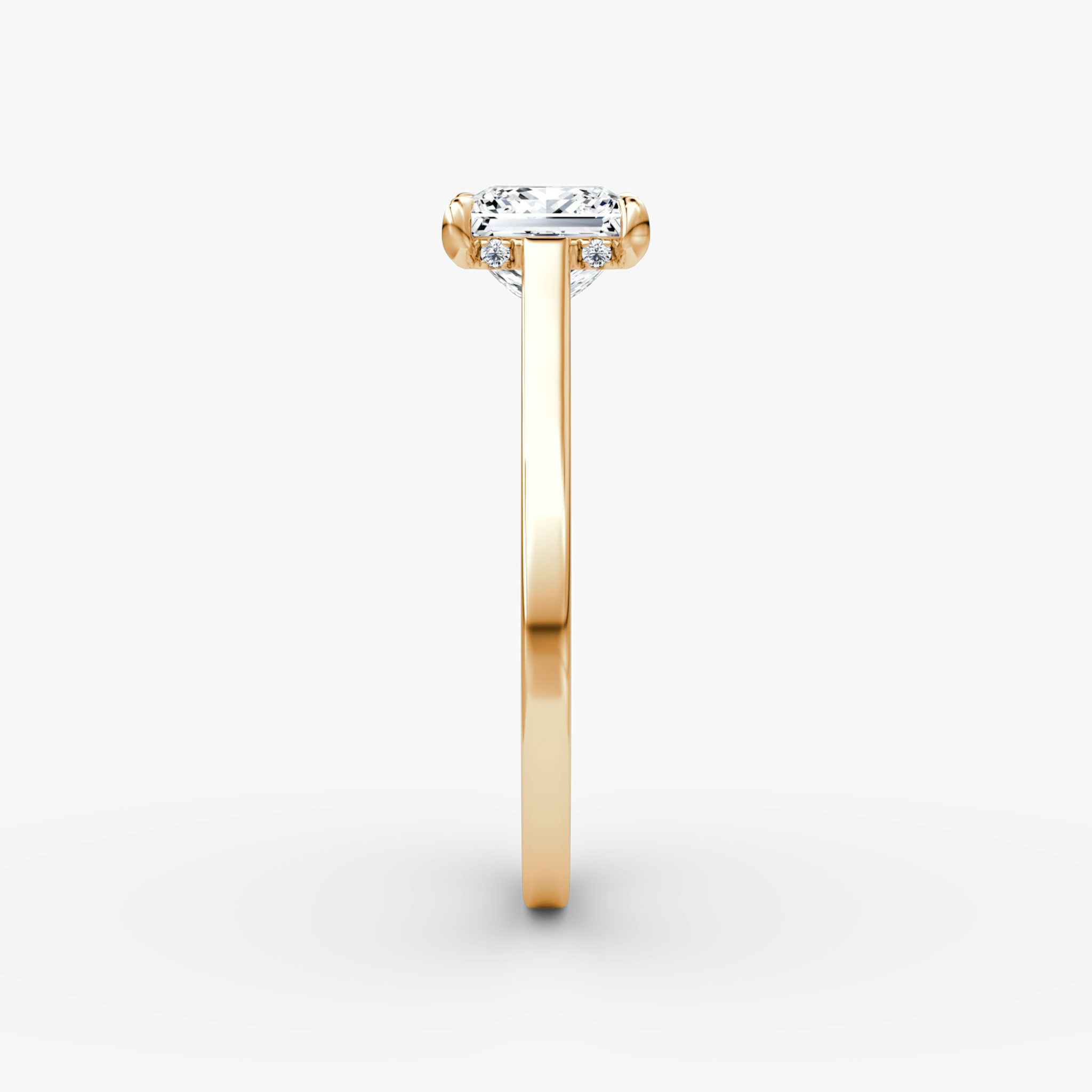 The Pavé Bridge | Princess | 14k | Rose Gold | bandAccent: Plain | diamondOrientation: vertical | caratWeight: other