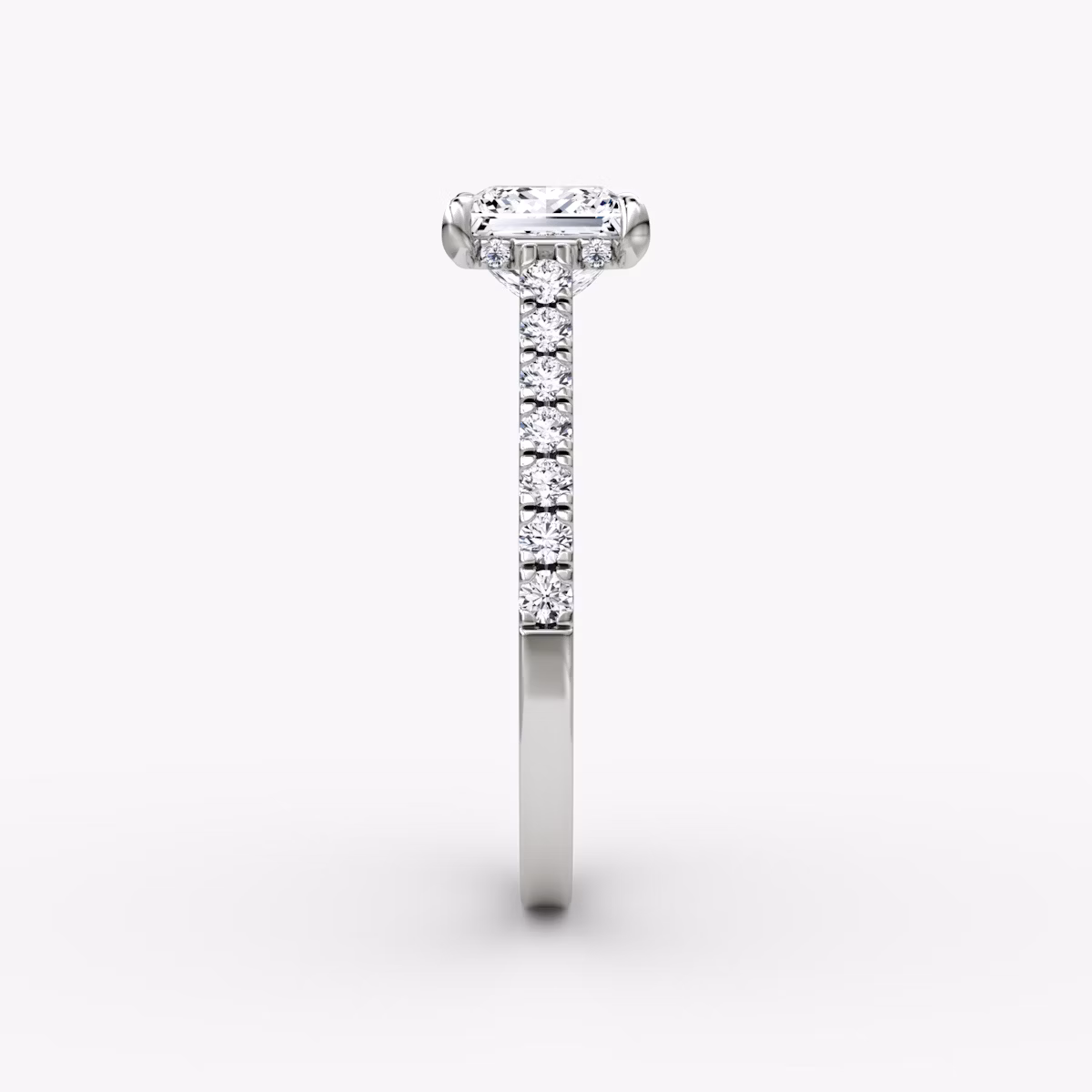 The Pavé Bridge | Princess | Platinum | bandAccent: Pavé | diamondOrientation: vertical | caratWeight: other