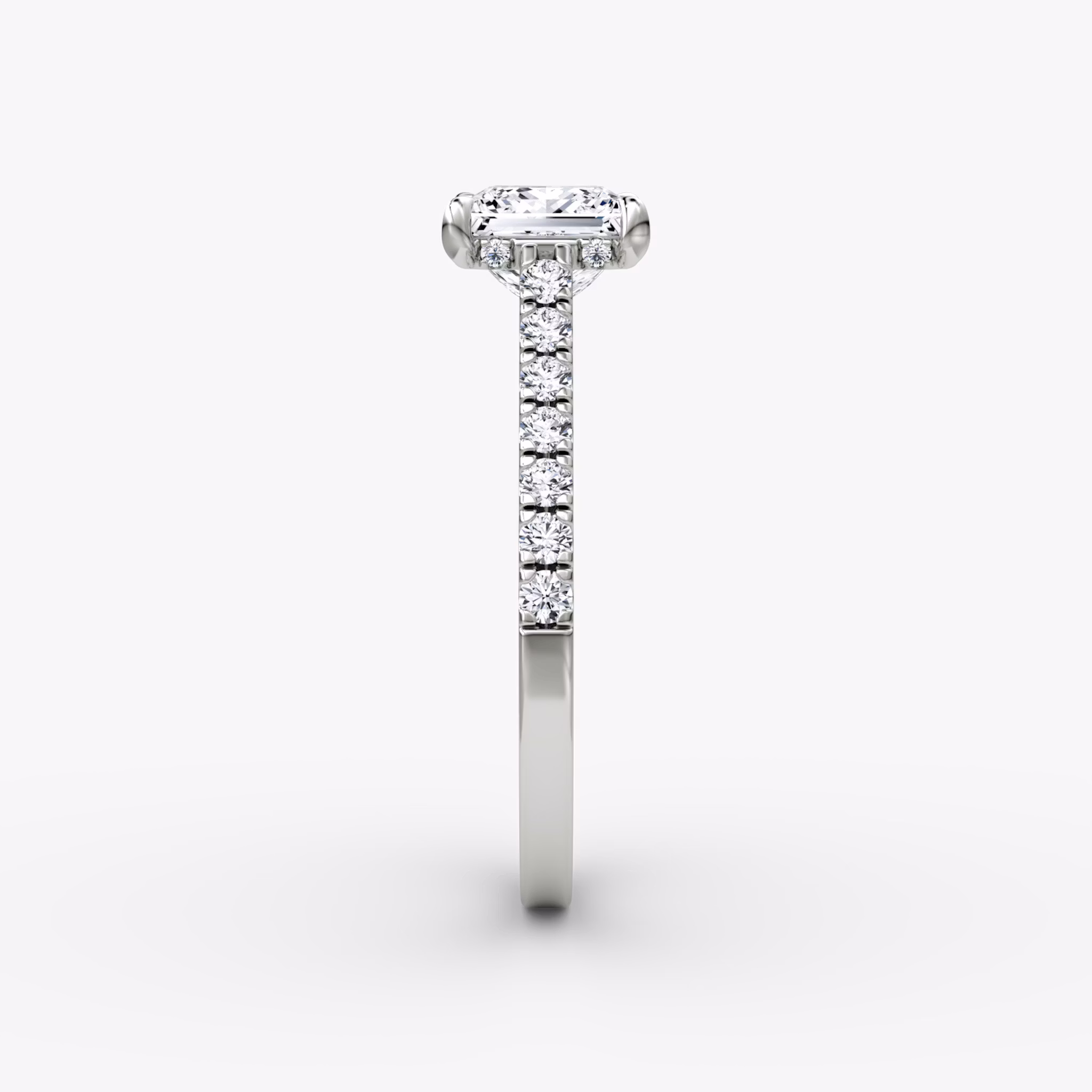 The Pavé Bridge | Princess | 18k | White Gold | bandAccent: Pavé | diamondOrientation: vertical | caratWeight: other
