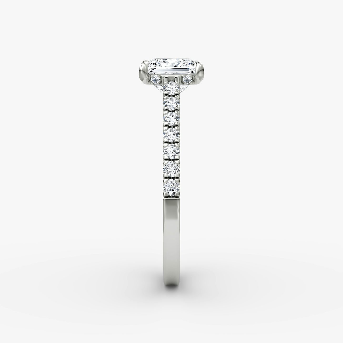 Pavé Bridge | Princess | 18k | Weißgold | bandAccent: Mit Pavé-Besatz | diamondOrientation: vertical | caratWeight: other