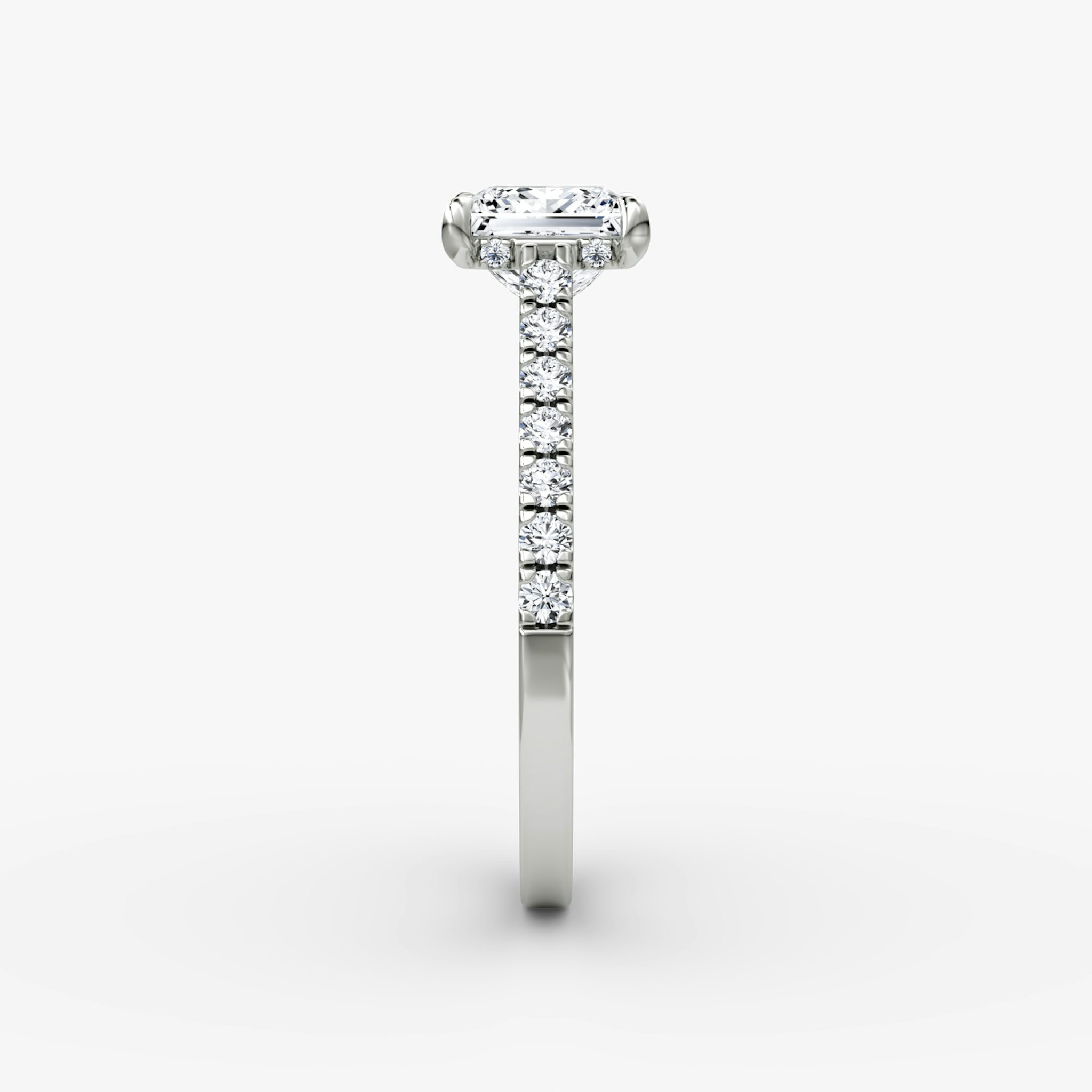 The Pavé Bridge | Princess | 18k | White Gold | bandAccent: Pavé | diamondOrientation: vertical | caratWeight: other