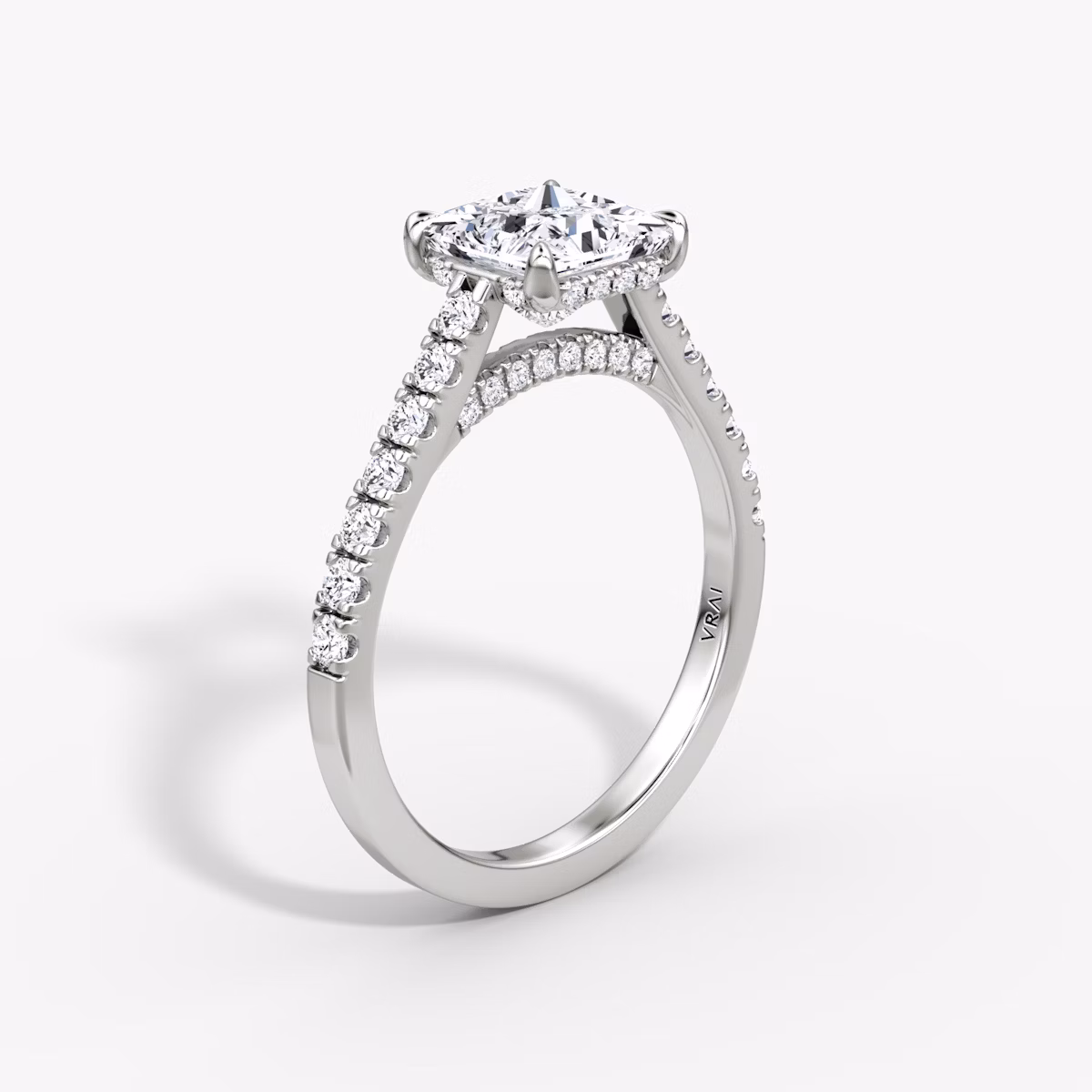 The Pavé Bridge | Princess | Platinum | bandAccent: Pavé | diamondOrientation: vertical | caratWeight: other