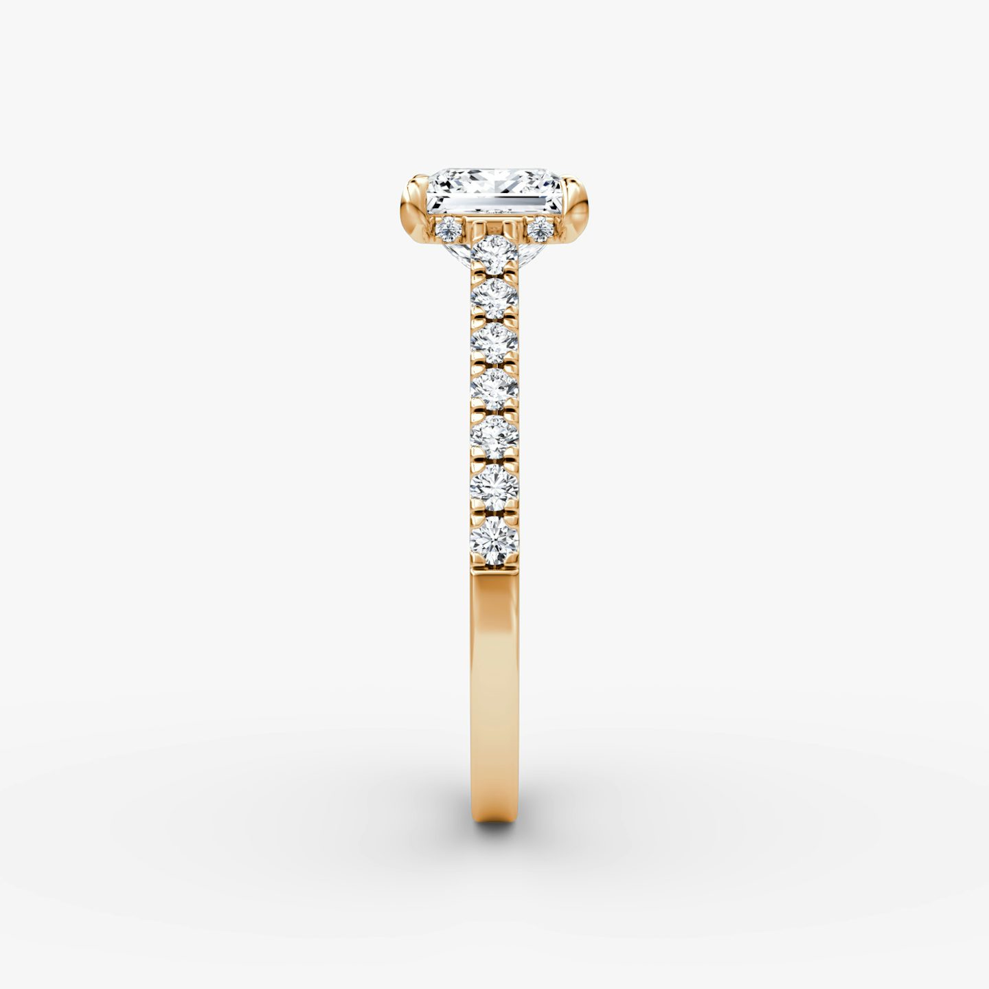 The Pavé Bridge | Princess | 14k | Rose Gold | bandAccent: Pavé | diamondOrientation: vertical | caratWeight: other