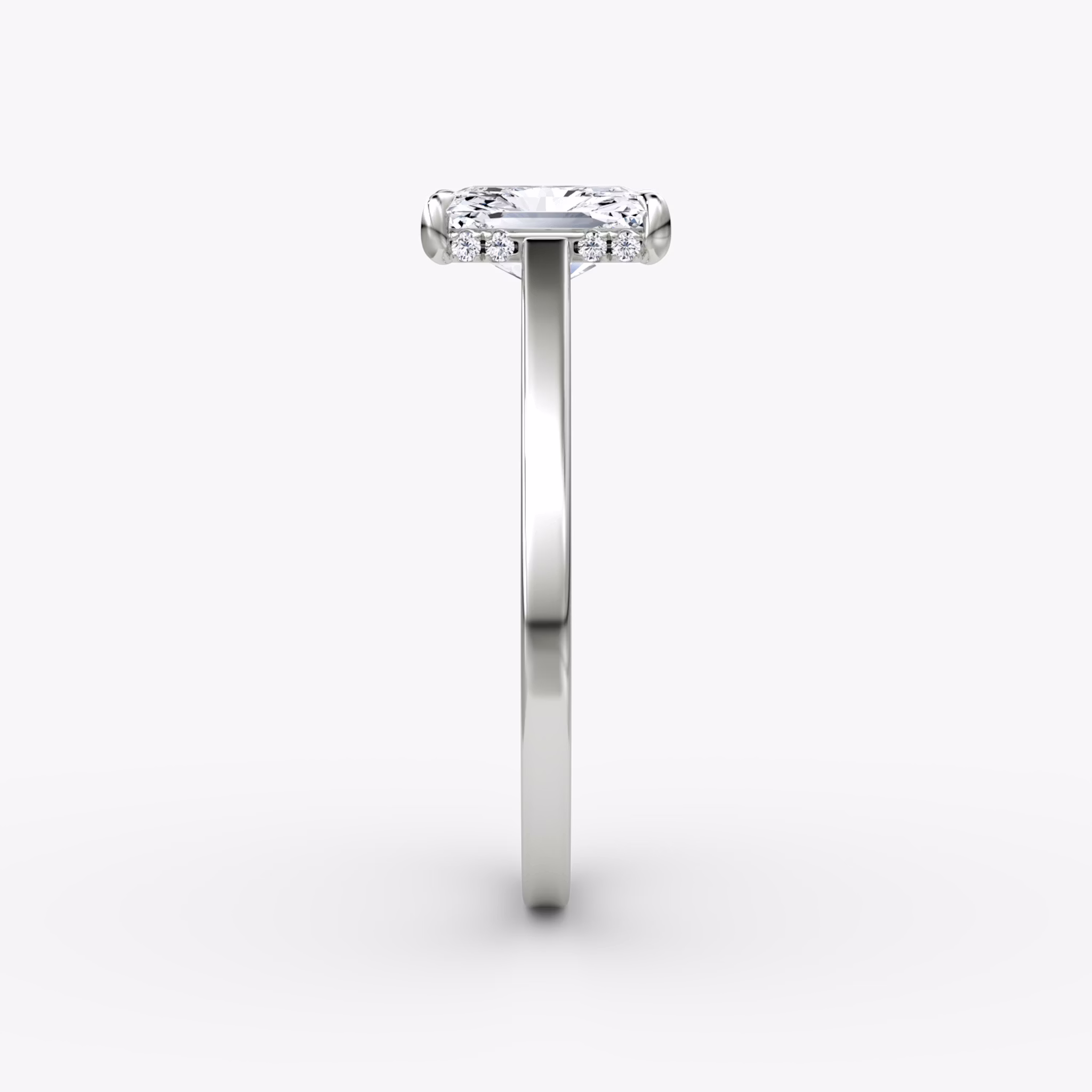 The Pavé Bridge | Radiant | Platinum | bandAccent: Plain | diamondOrientation: vertical | caratWeight: other