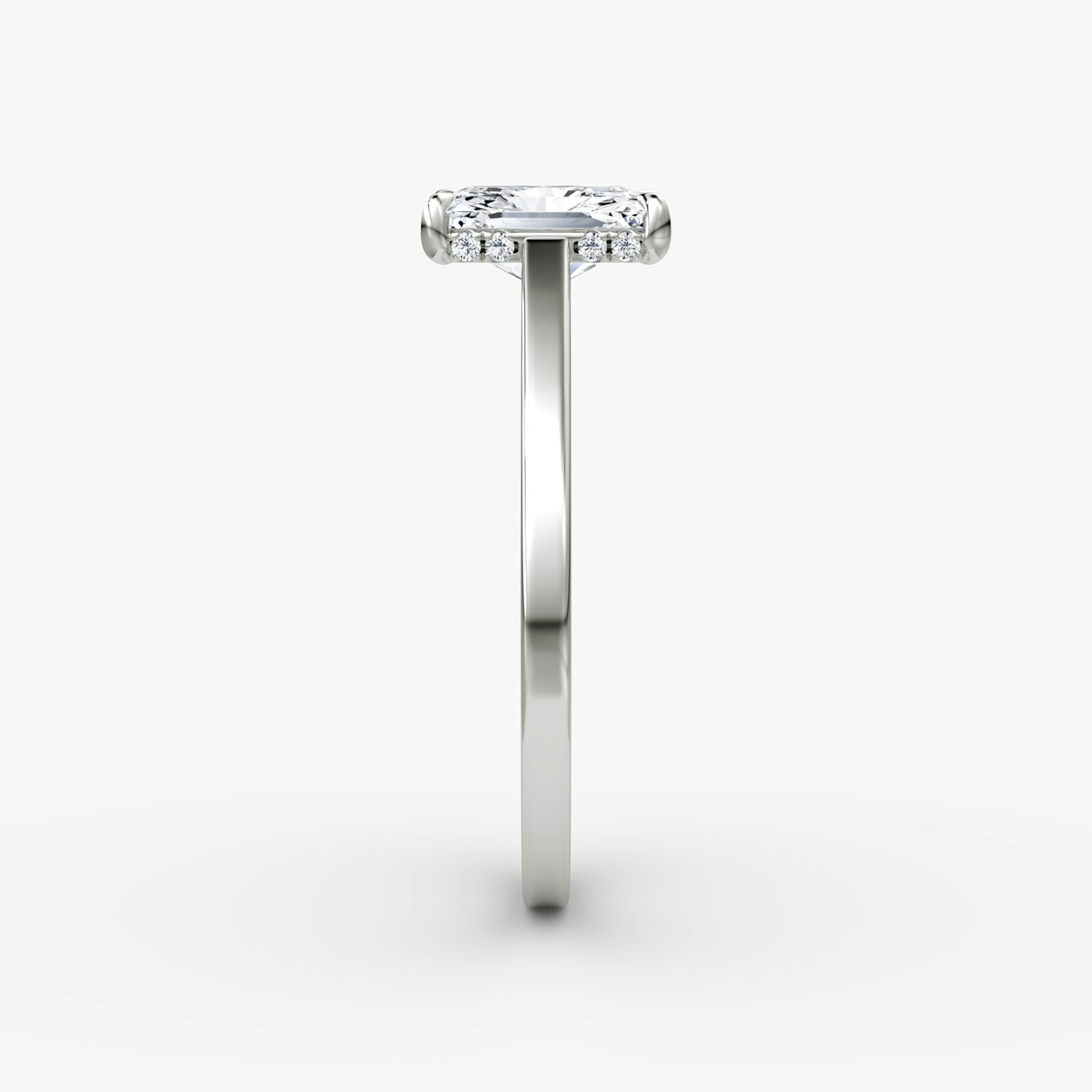 The Pavé Bridge | Radiant | Platinum | bandAccent: Plain | diamondOrientation: vertical | caratWeight: other