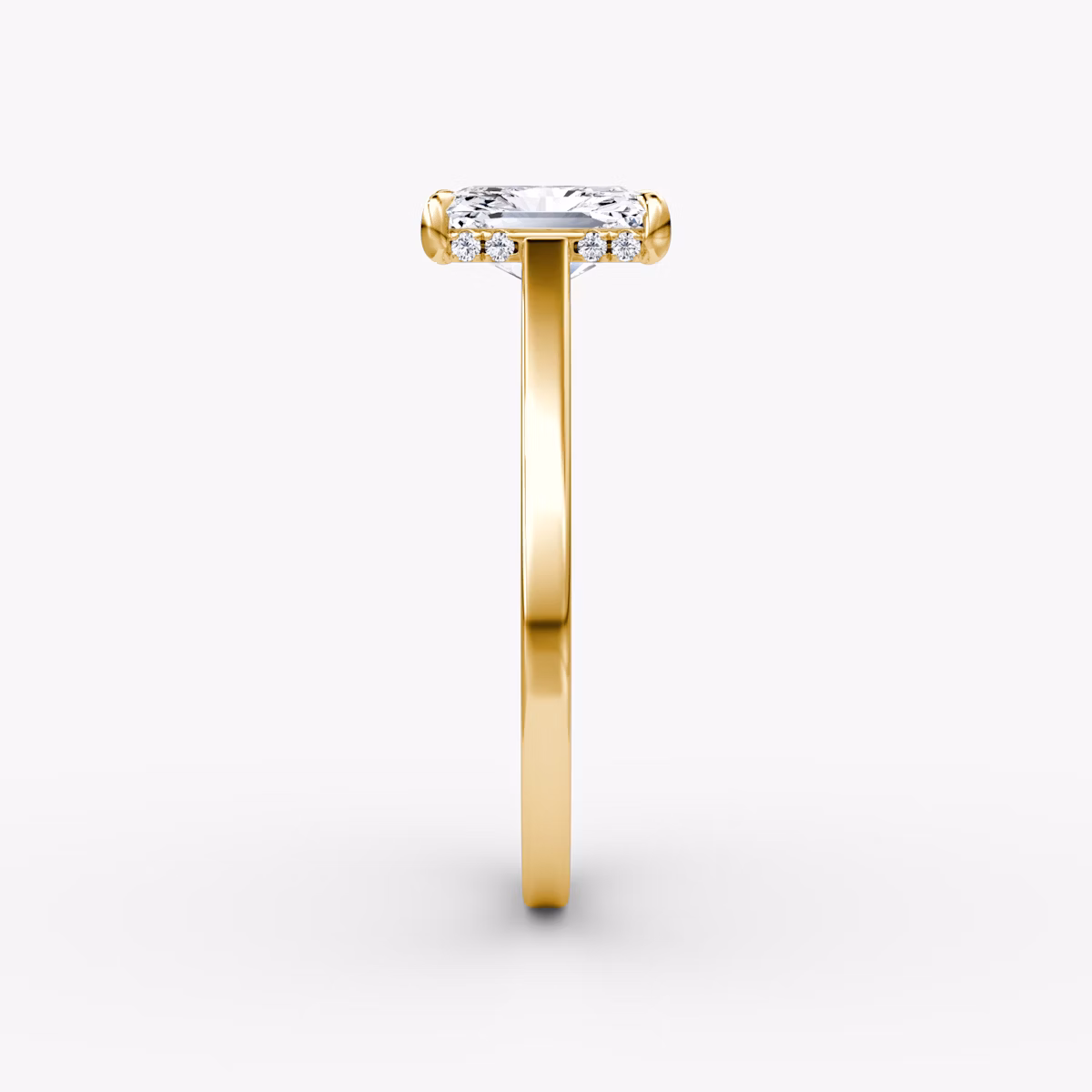 The Pavé Bridge | Radiant | 18k | Yellow Gold | bandAccent: Plain | diamondOrientation: vertical | caratWeight: other