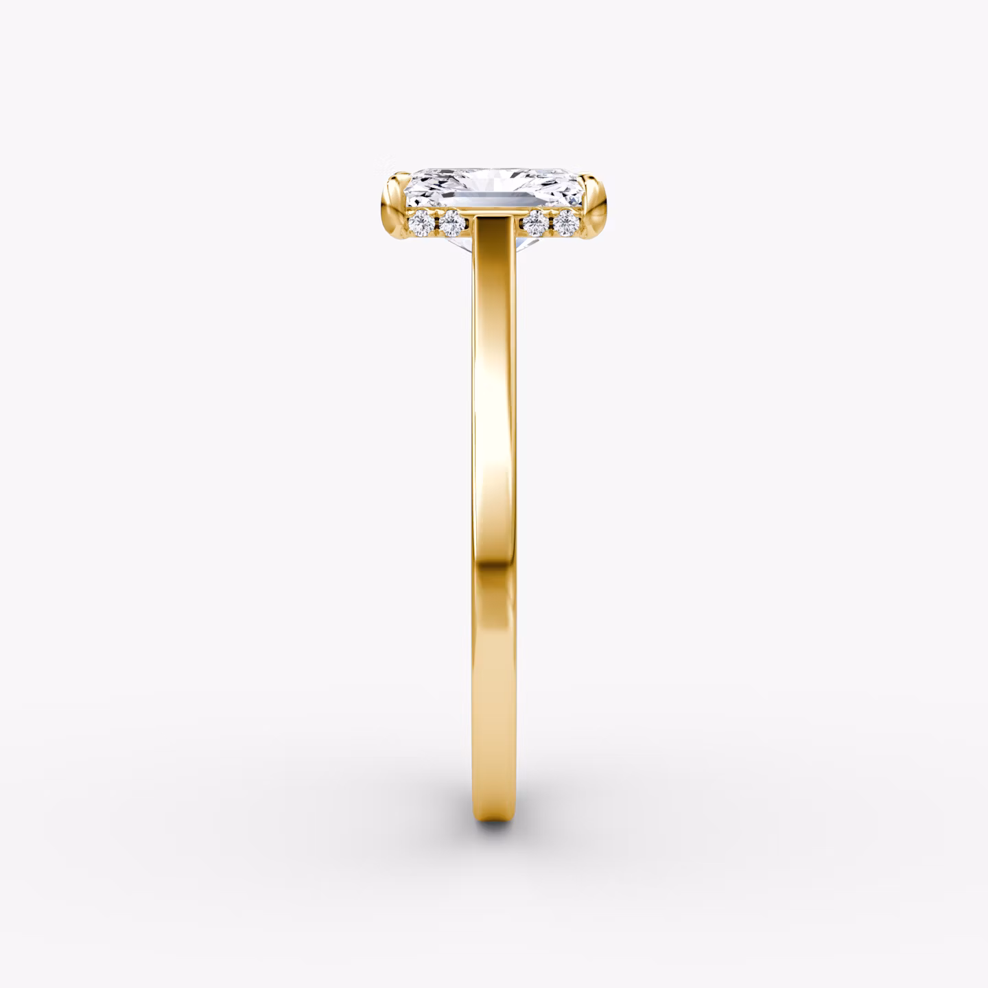 The Pavé Bridge | Radiant | 18k | Yellow Gold | bandAccent: Plain | diamondOrientation: vertical | caratWeight: other