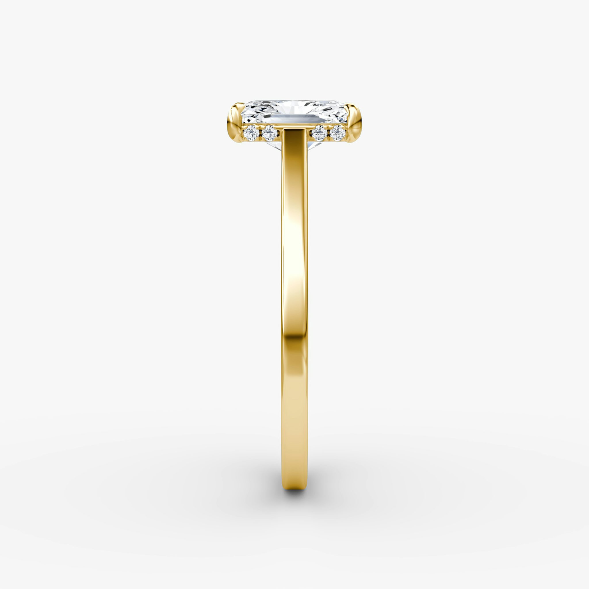 The Pavé Bridge | Radiant | 18k | Yellow Gold | bandAccent: Plain | diamondOrientation: vertical | caratWeight: other