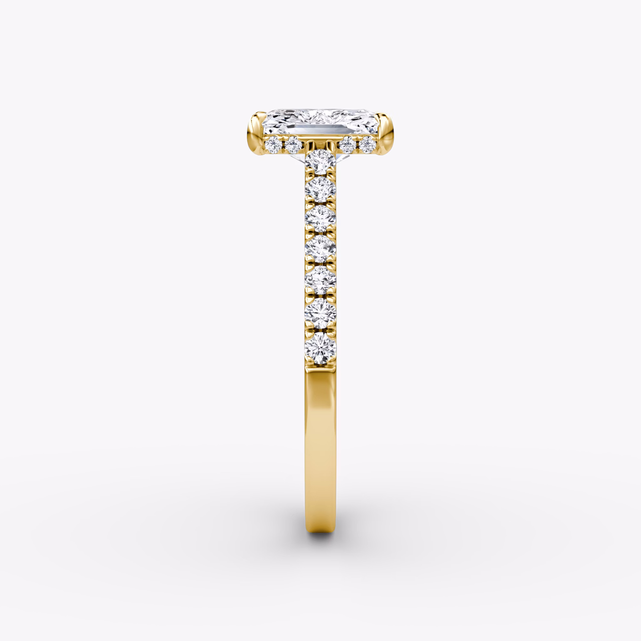 The Pavé Bridge | Radiant | 18k | Yellow Gold | bandAccent: Pavé | diamondOrientation: vertical | caratWeight: other