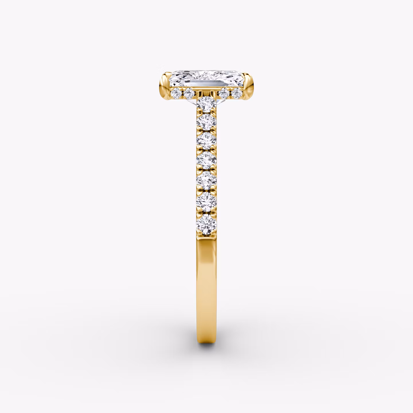 The Pavé Bridge | Radiant | 18k | Yellow Gold | bandAccent: Pavé | diamondOrientation: vertical | caratWeight: other