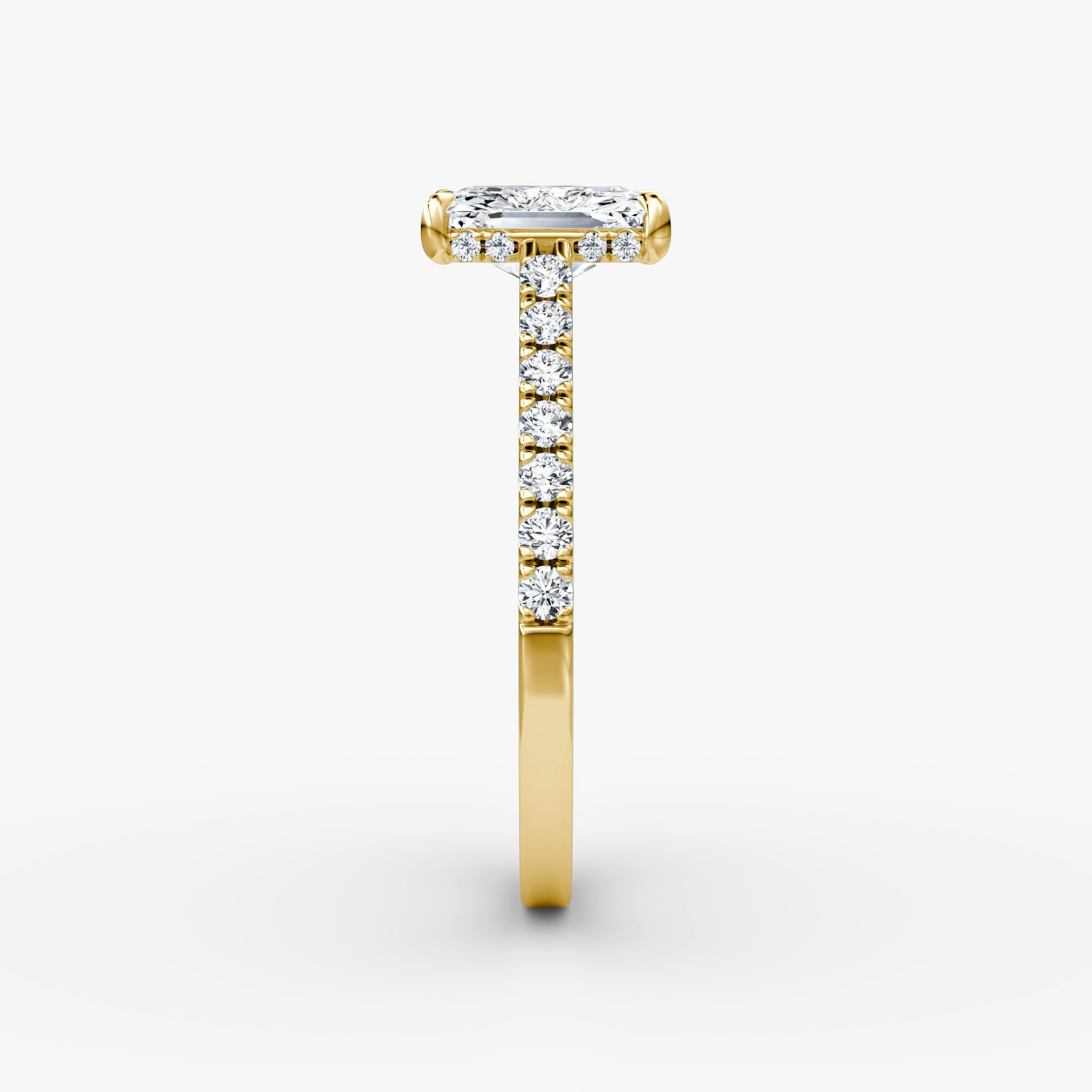 The Pavé Bridge | Radiant | 18k | Yellow Gold | bandAccent: Pavé | diamondOrientation: vertical | caratWeight: other