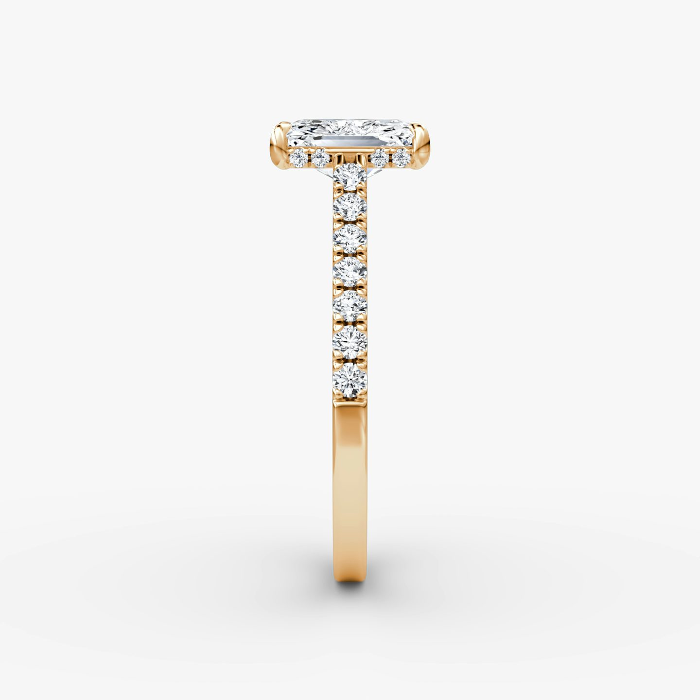 The Pavé Bridge | Radiant | 14k | Rose Gold | bandAccent: Pavé | diamondOrientation: vertical | caratWeight: other