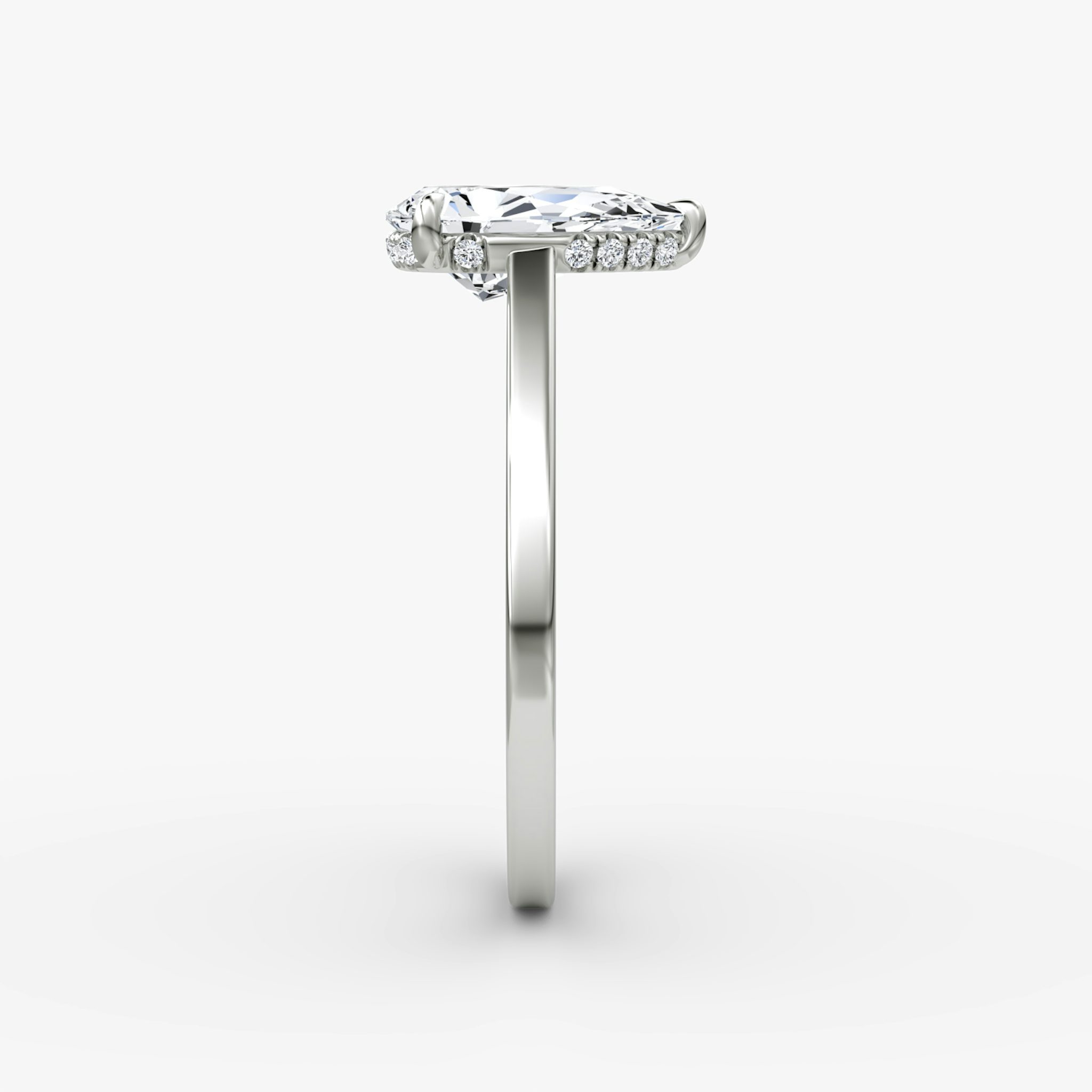 The Pavé Bridge | Pear | Platinum | bandAccent: Plain | diamond: Pear | diamondOrientation: vertical | caratWeight: other