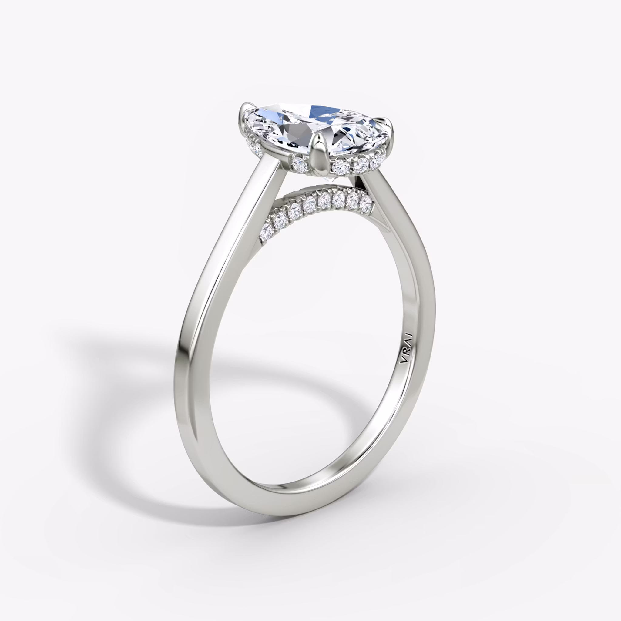 Pavé Bridge Pear | Platinum