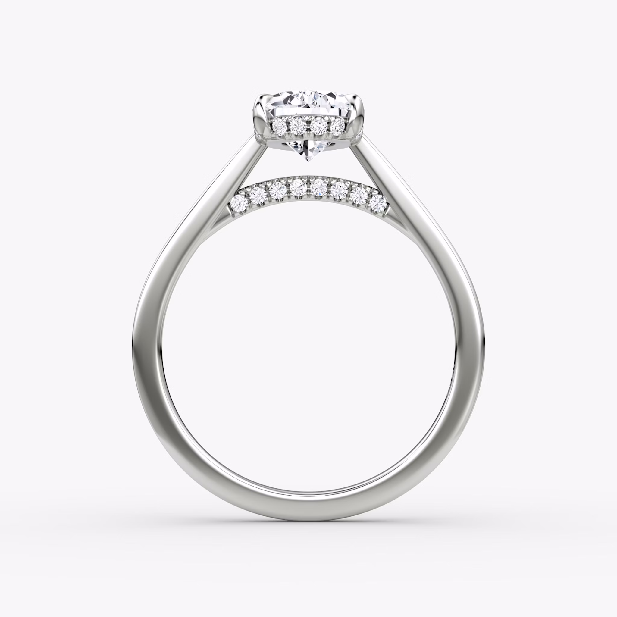 The Pavé Bridge | Pear | Platinum | bandAccent: Plain | diamond: Pear | diamondOrientation: vertical | caratWeight: other