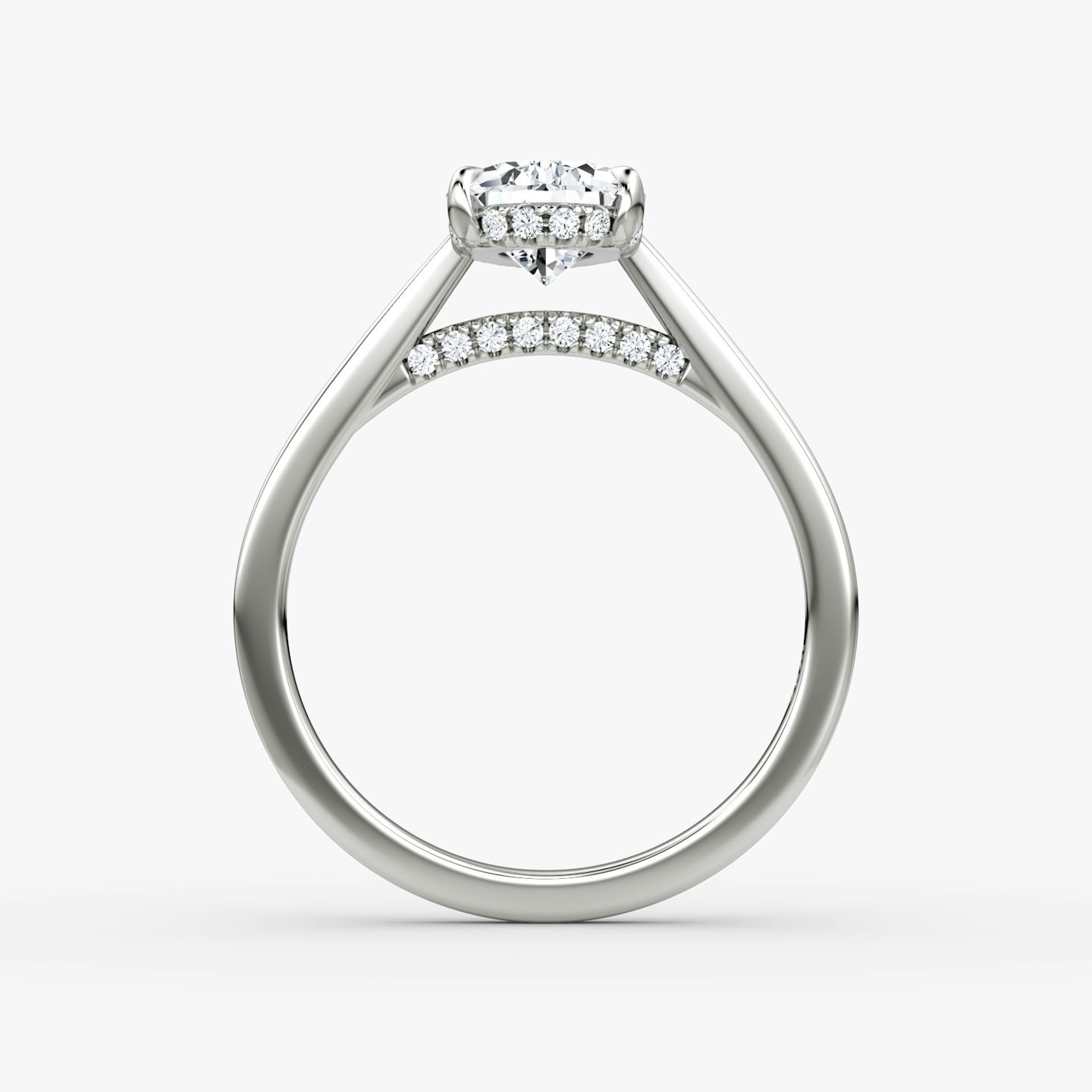 The Pavé Bridge | Pear | 18k | White Gold | bandAccent: Plain | diamond: Pear | diamondOrientation: vertical | caratWeight: other