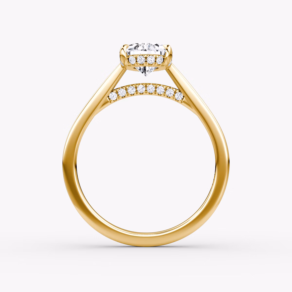 The Pavé Bridge | Pear | 18k | Yellow Gold | bandAccent: Plain | diamond: Pear | diamondOrientation: vertical | caratWeight: other
