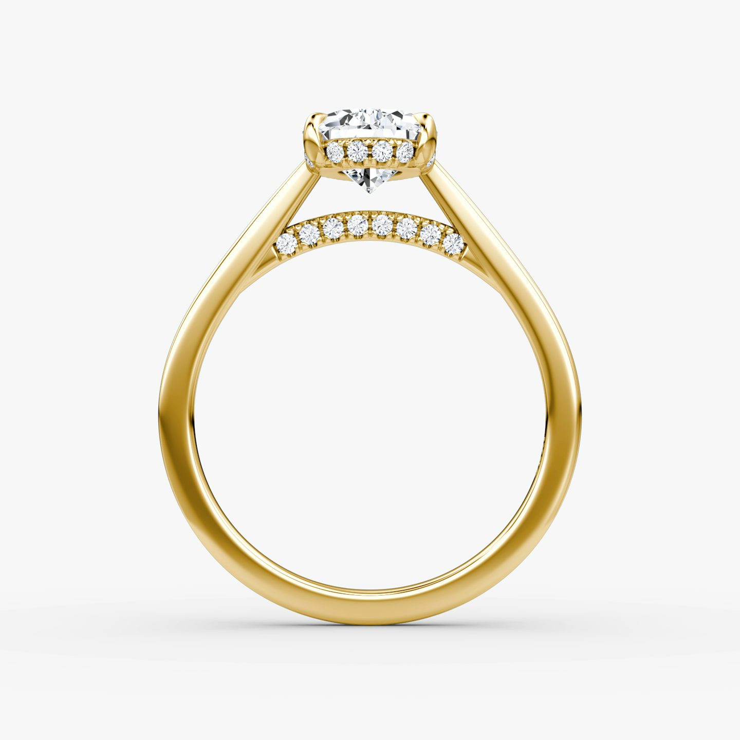 Bague de fiançailles Pavé Bridge | Poire | 18k | Or jaune | bandAccent: Simple | diamond: Poire | diamondOrientation: vertical | caratWeight: other