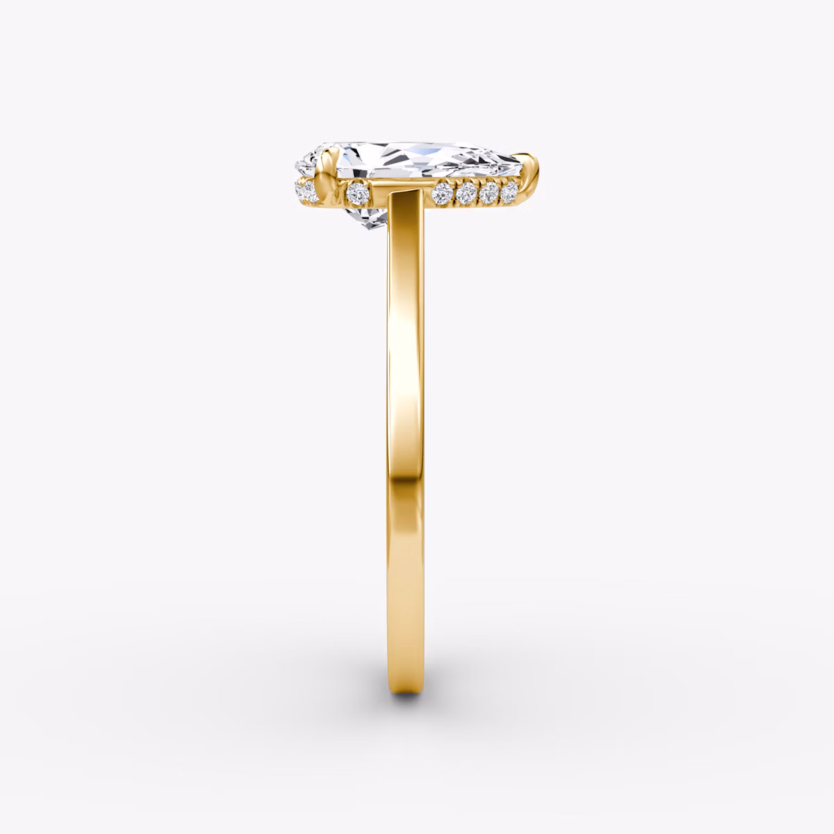 The Pavé Bridge | Pear | 18k | Yellow Gold | bandAccent: Plain | diamond: Pear | diamondOrientation: vertical | caratWeight: other