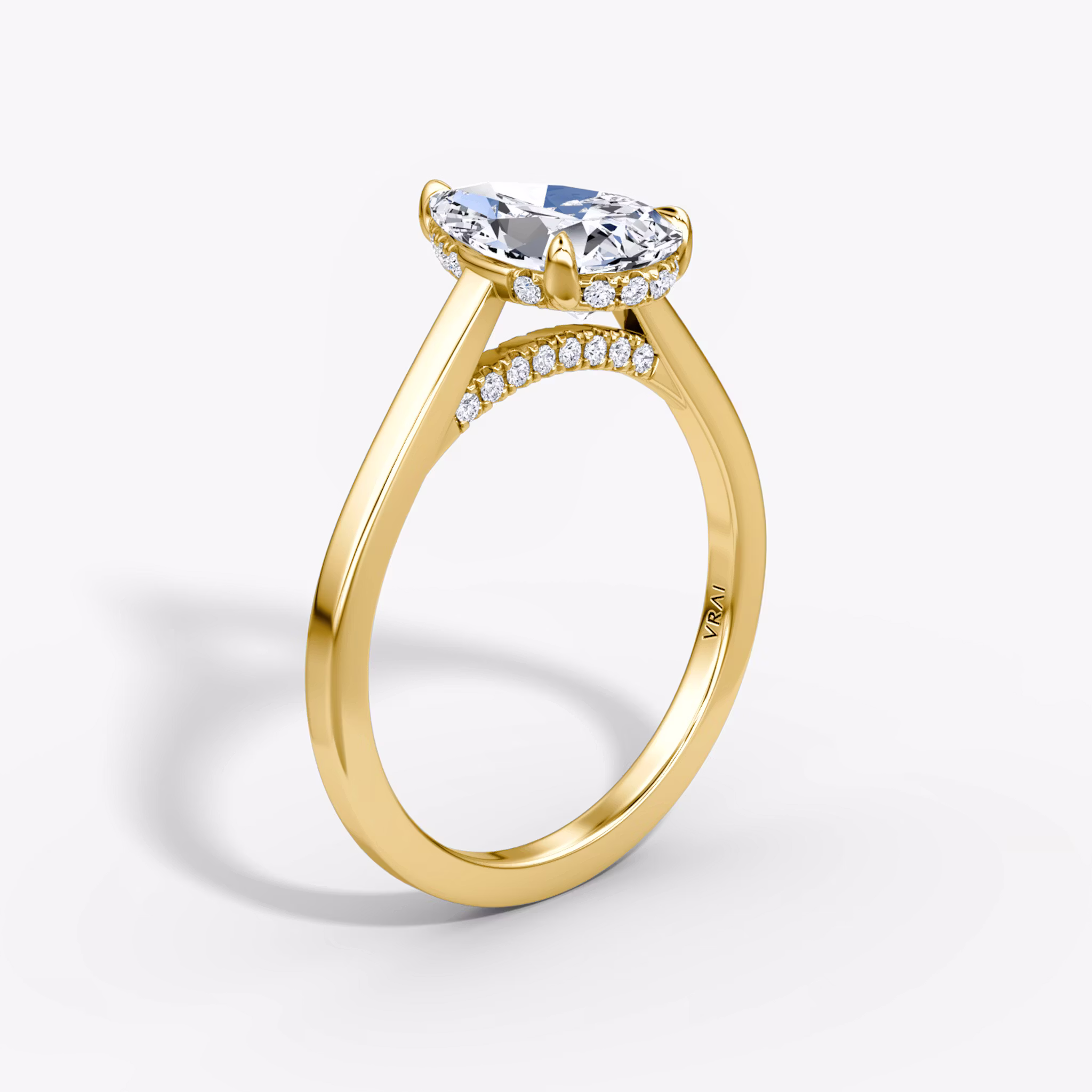 Pavé Bridge Pear | Yellow Gold