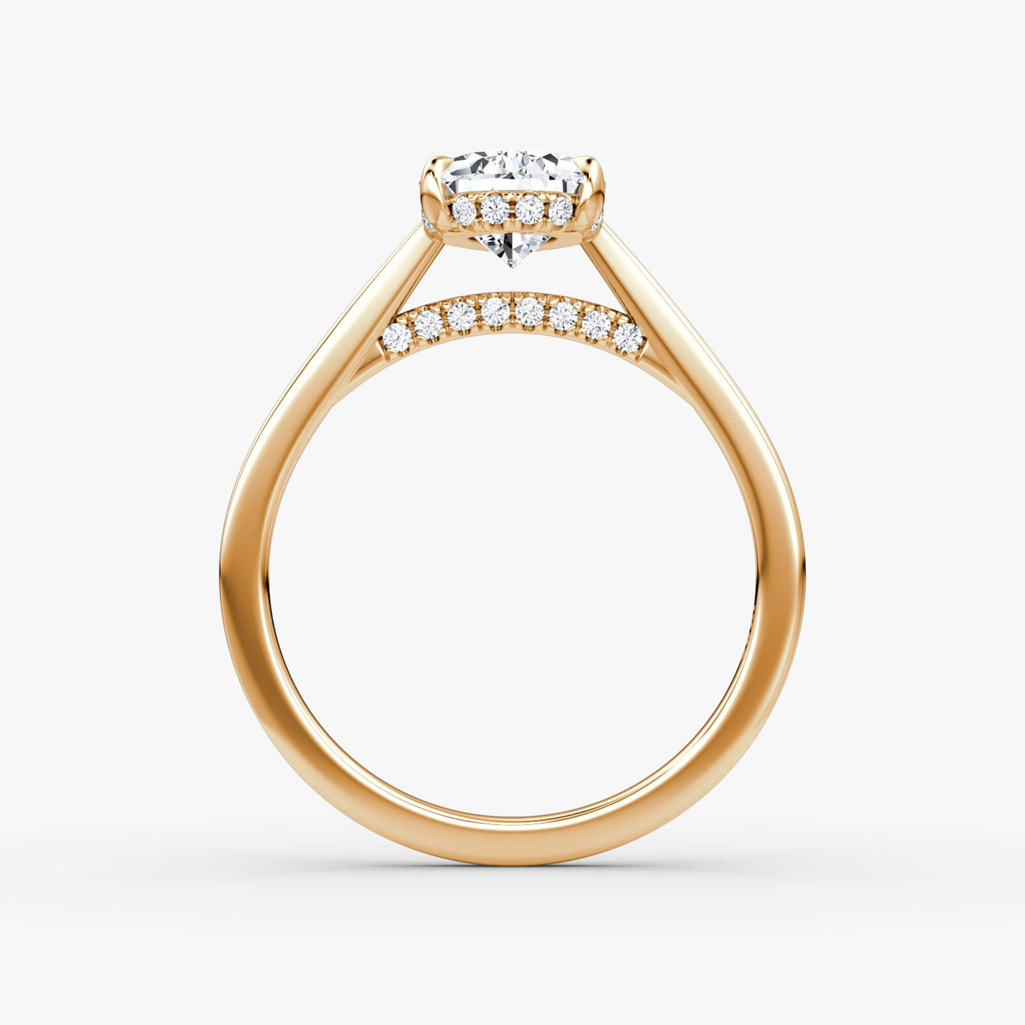 The Pavé Bridge | Pear | 14k | Rose Gold | bandAccent: Plain | diamond: Pear | diamondOrientation: vertical | caratWeight: other