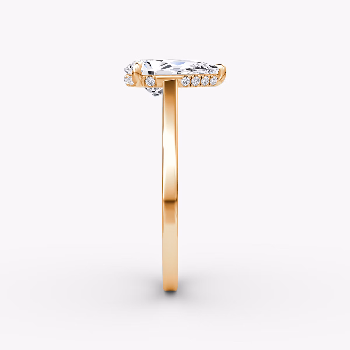 The Pavé Bridge | Pear | 14k | Rose Gold | bandAccent: Plain | diamond: Pear | diamondOrientation: vertical | caratWeight: other